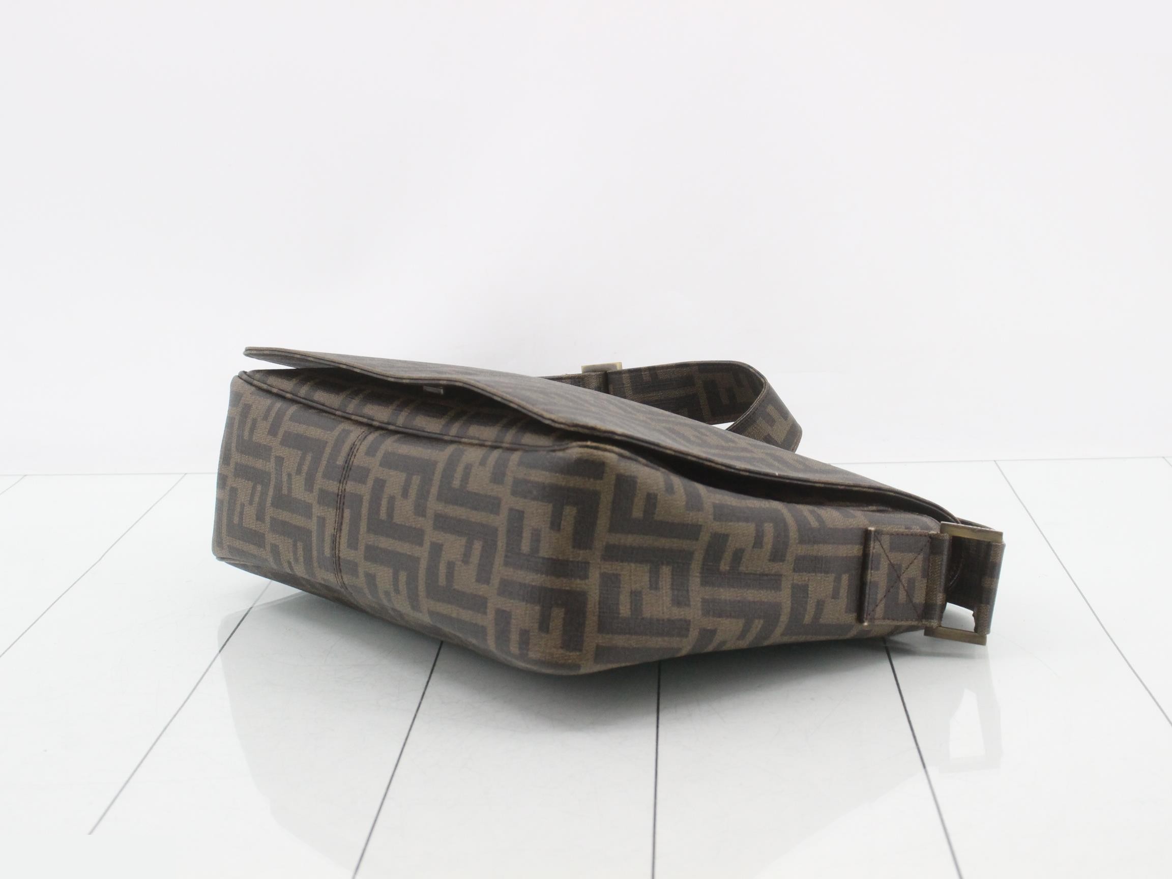 Zucca Shoulder Bag, PVC/Leather, Brown — view 6
