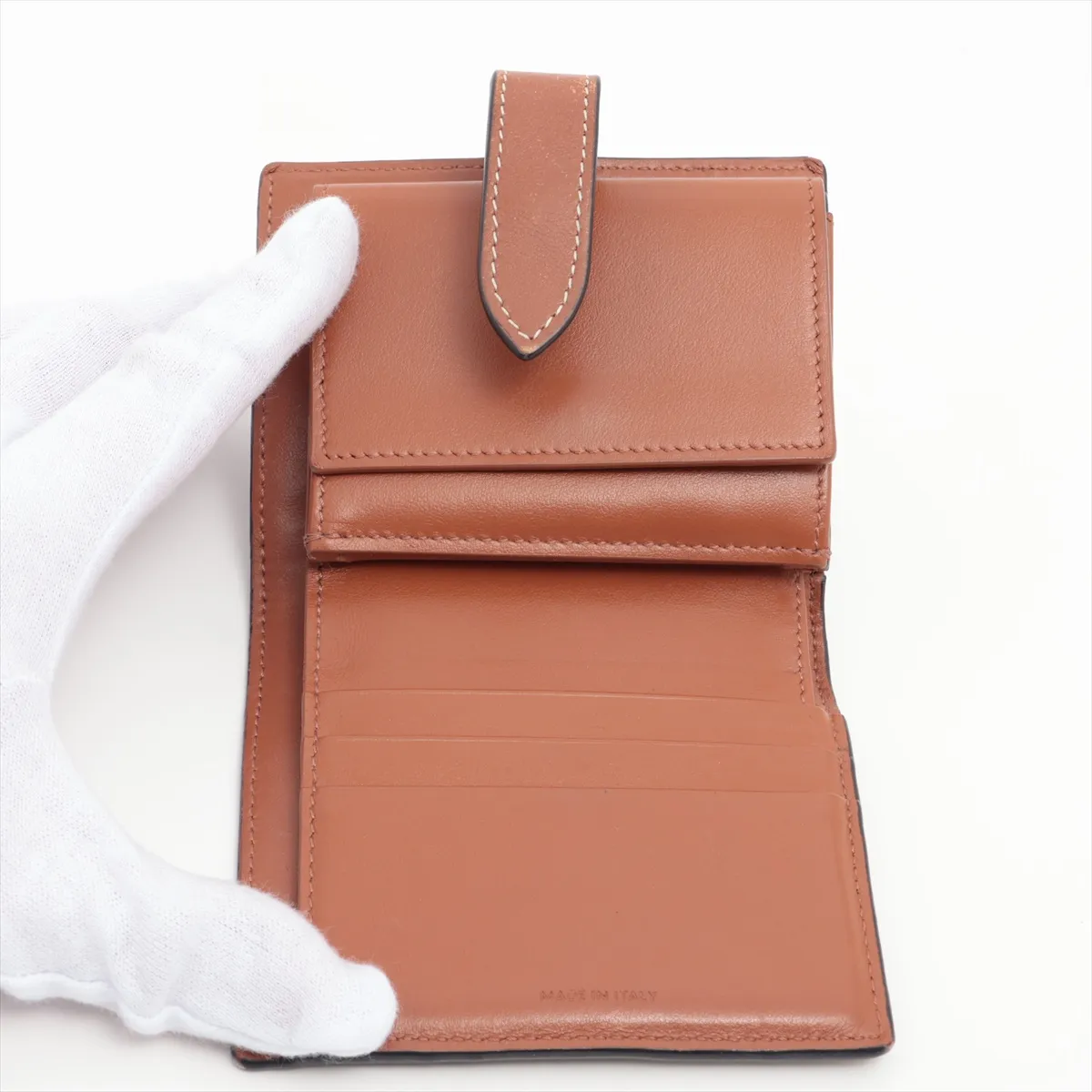 Triomphe Small Strap Wallet PVC x Leather Compact Wallet Black x Brown — view 3