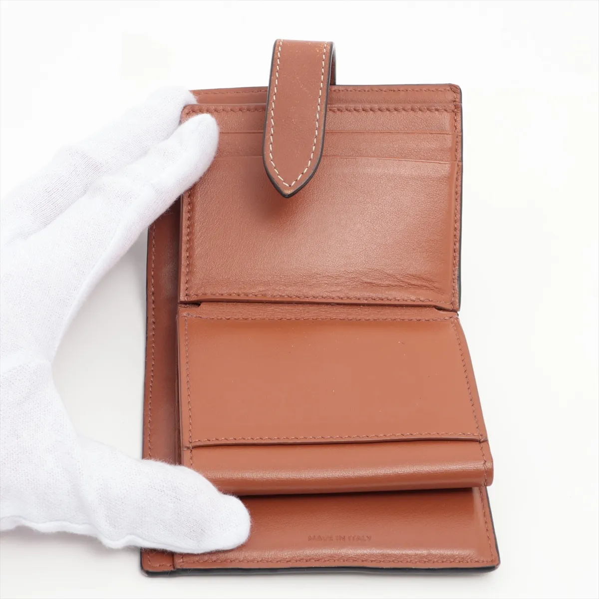 Triomphe Small Strap Wallet PVC x Leather Compact Wallet Black x Brown — view 4