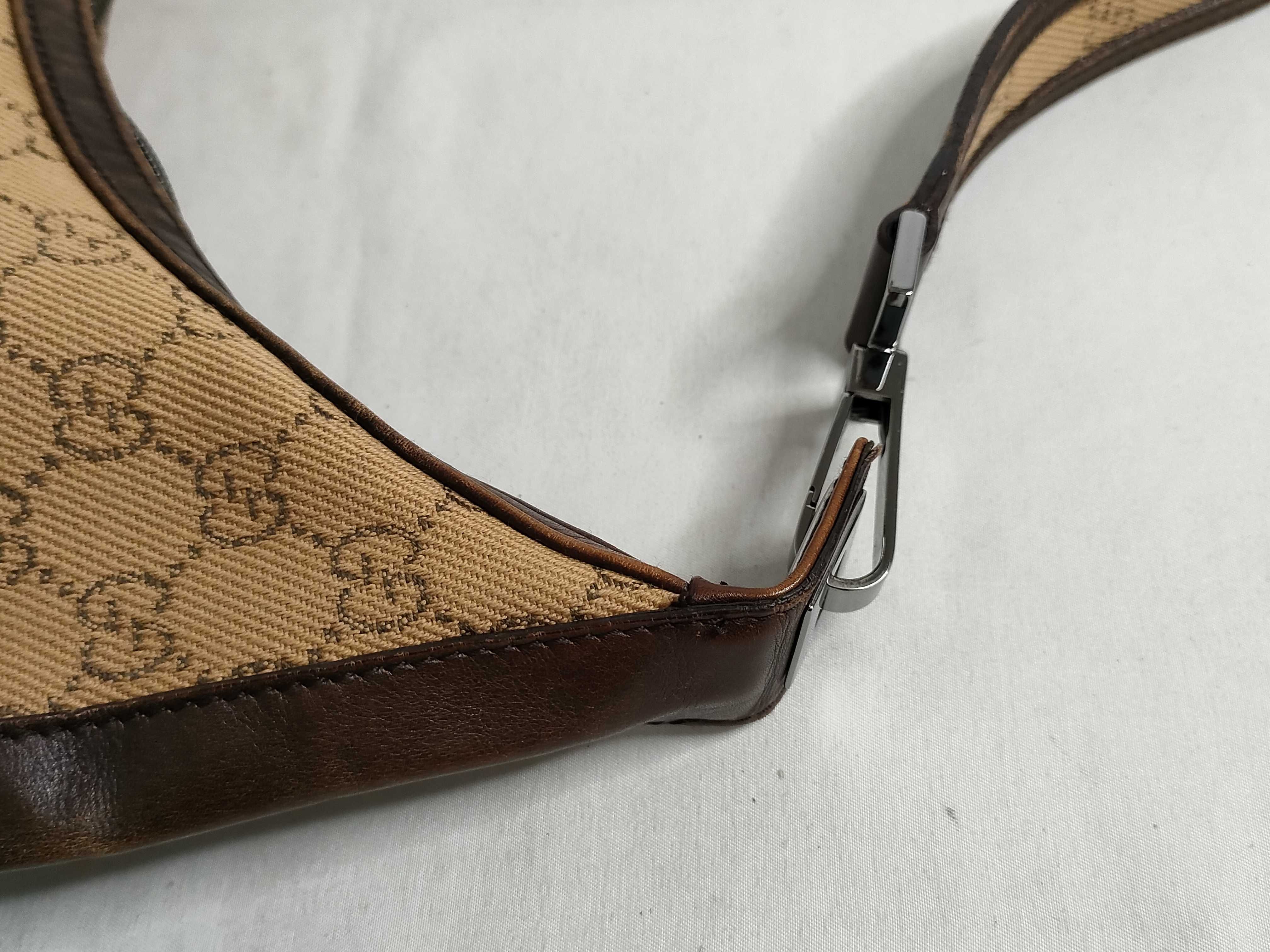 GG Canvas Shoulder Bag, Leather, Brown (143744) — view 5