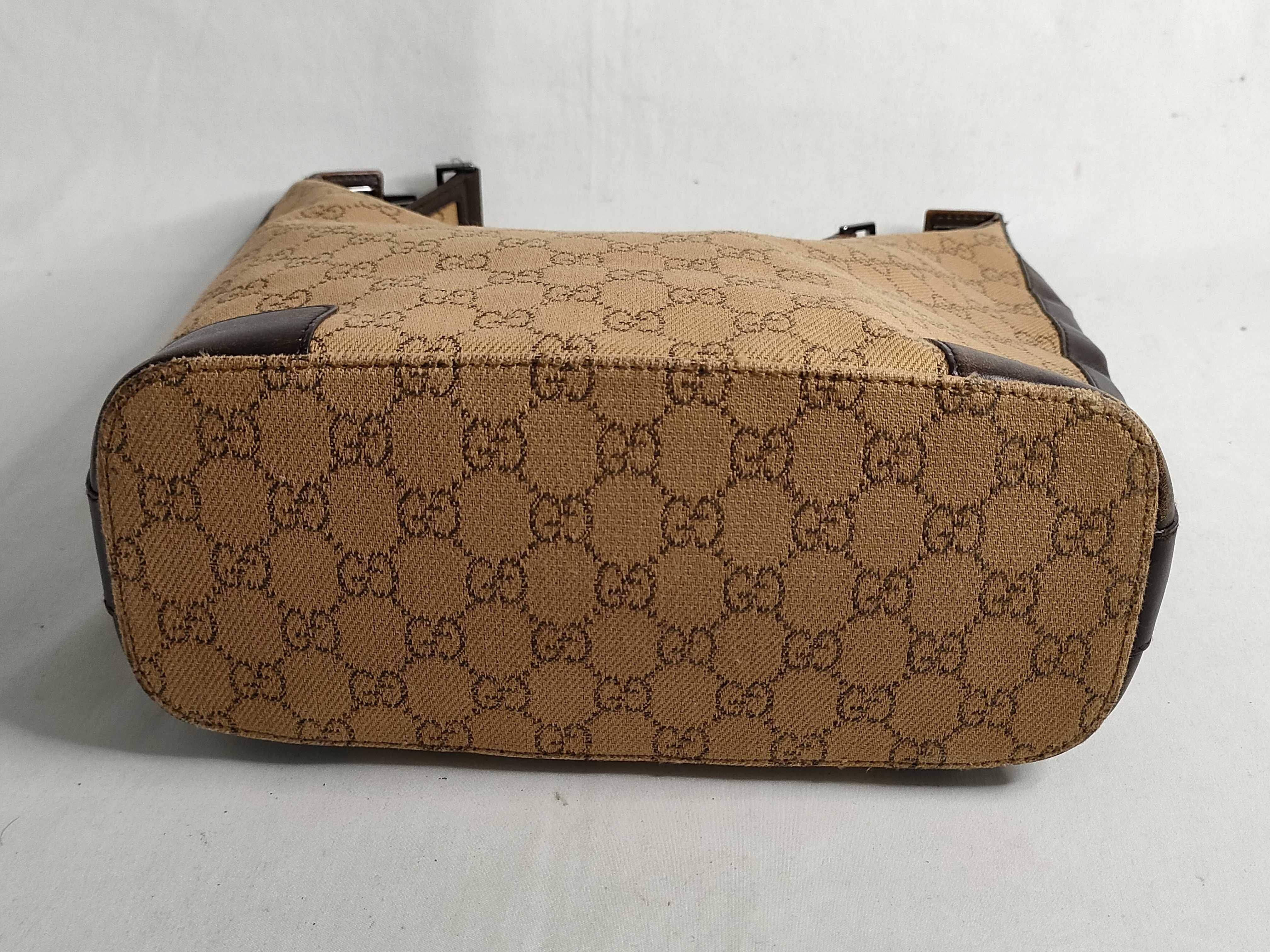 GG Canvas Shoulder Bag, Leather, Brown (143744) — view 7