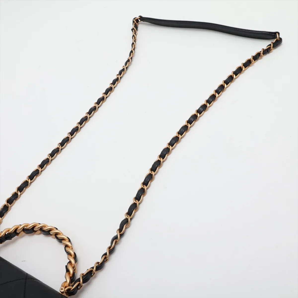 Matelassé Leather 2-Way Handbag, Black with Gold Hardware, 30700604 (Serial Number in the 30s) — view 7