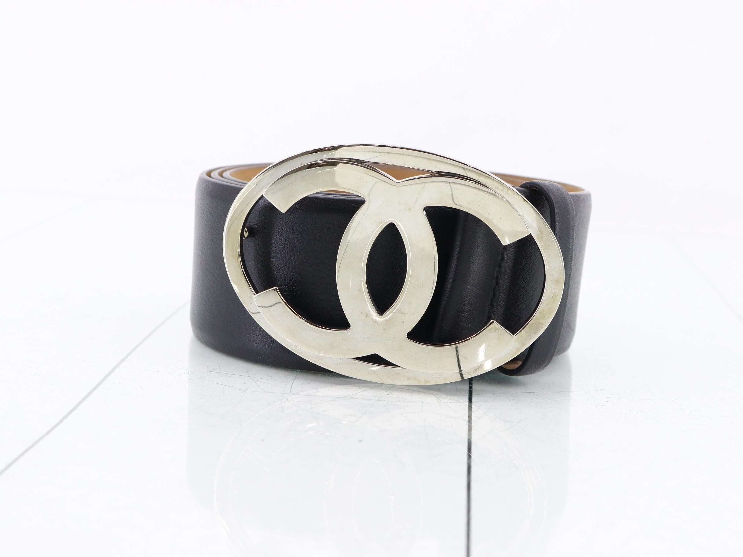 DecaCoco Leather Belt, Black, Size 85/34