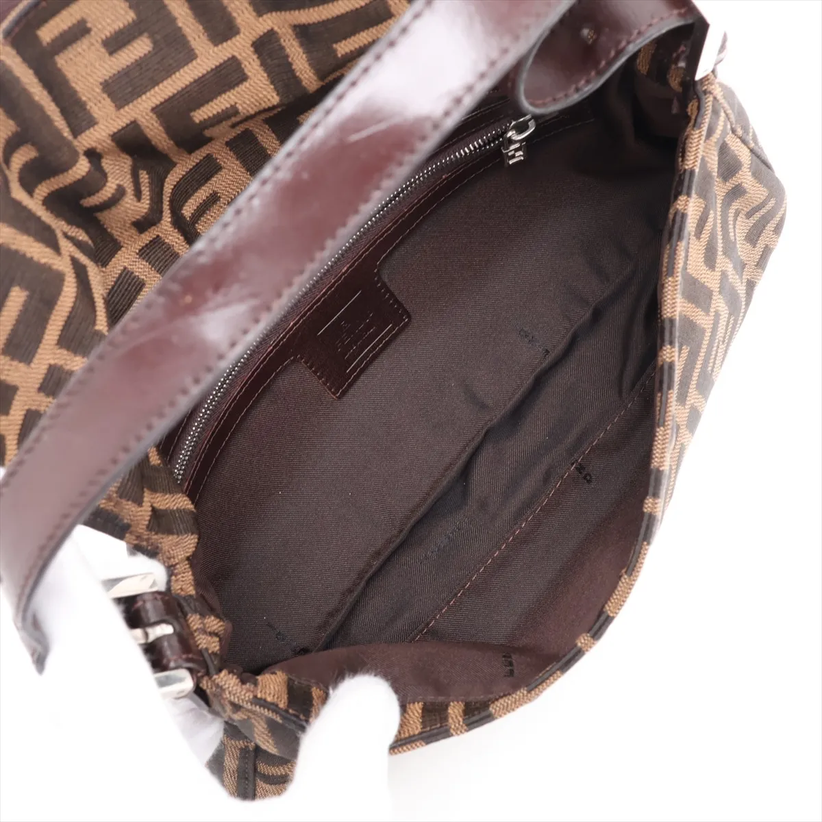 Zucca Mamma Bucket Canvas x Leather Shoulder Bag, Brown, 26424 — view 7