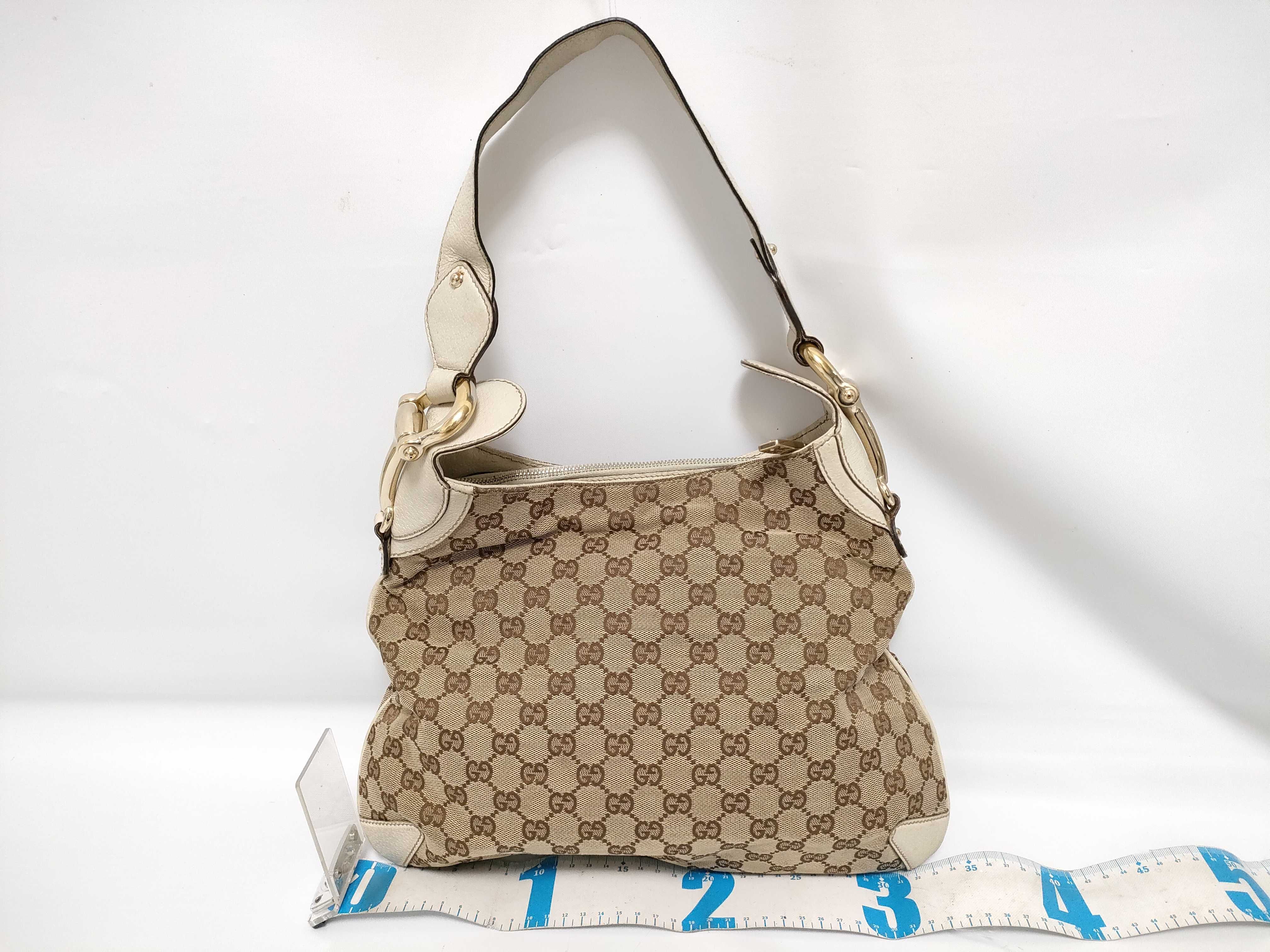 GG Canvas White Canvas GG Monogram Shoulder Bag — view 2