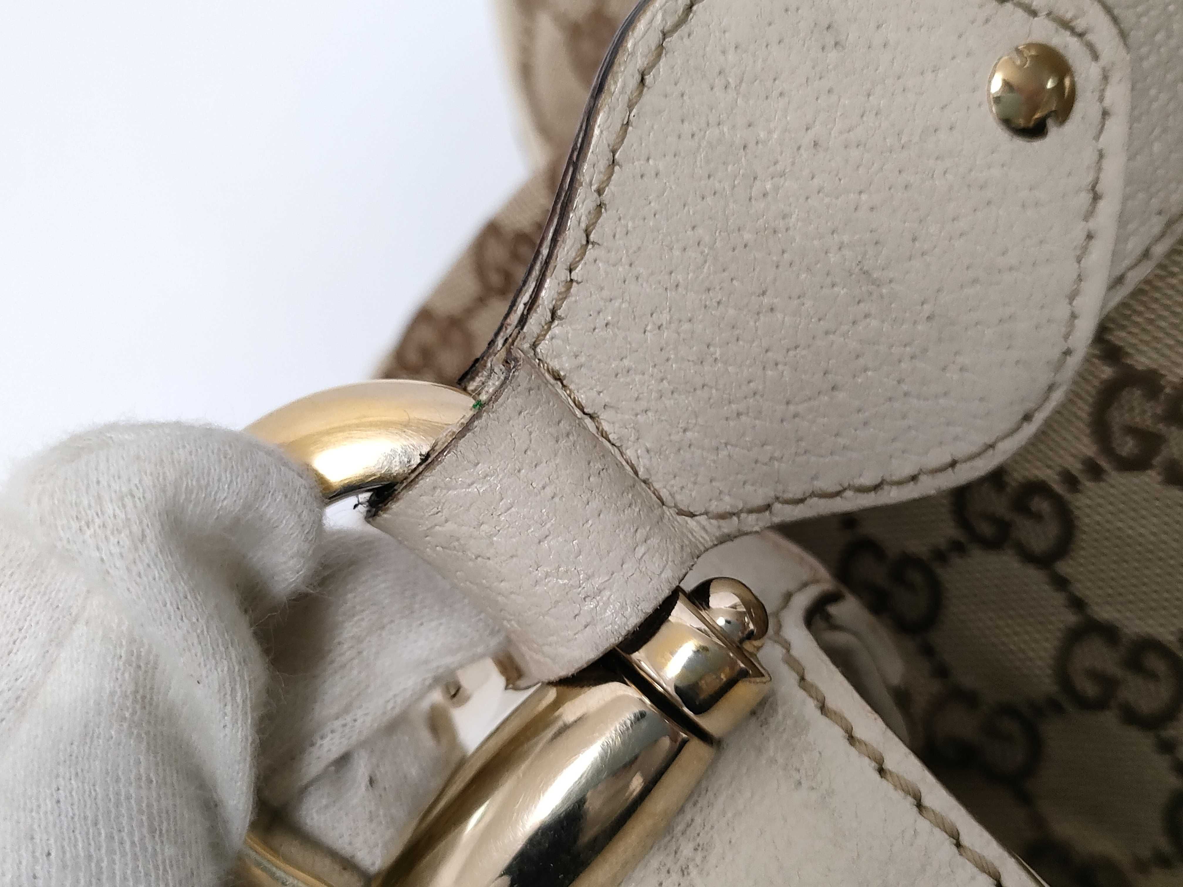 GG Canvas White Canvas GG Monogram Shoulder Bag — view 9