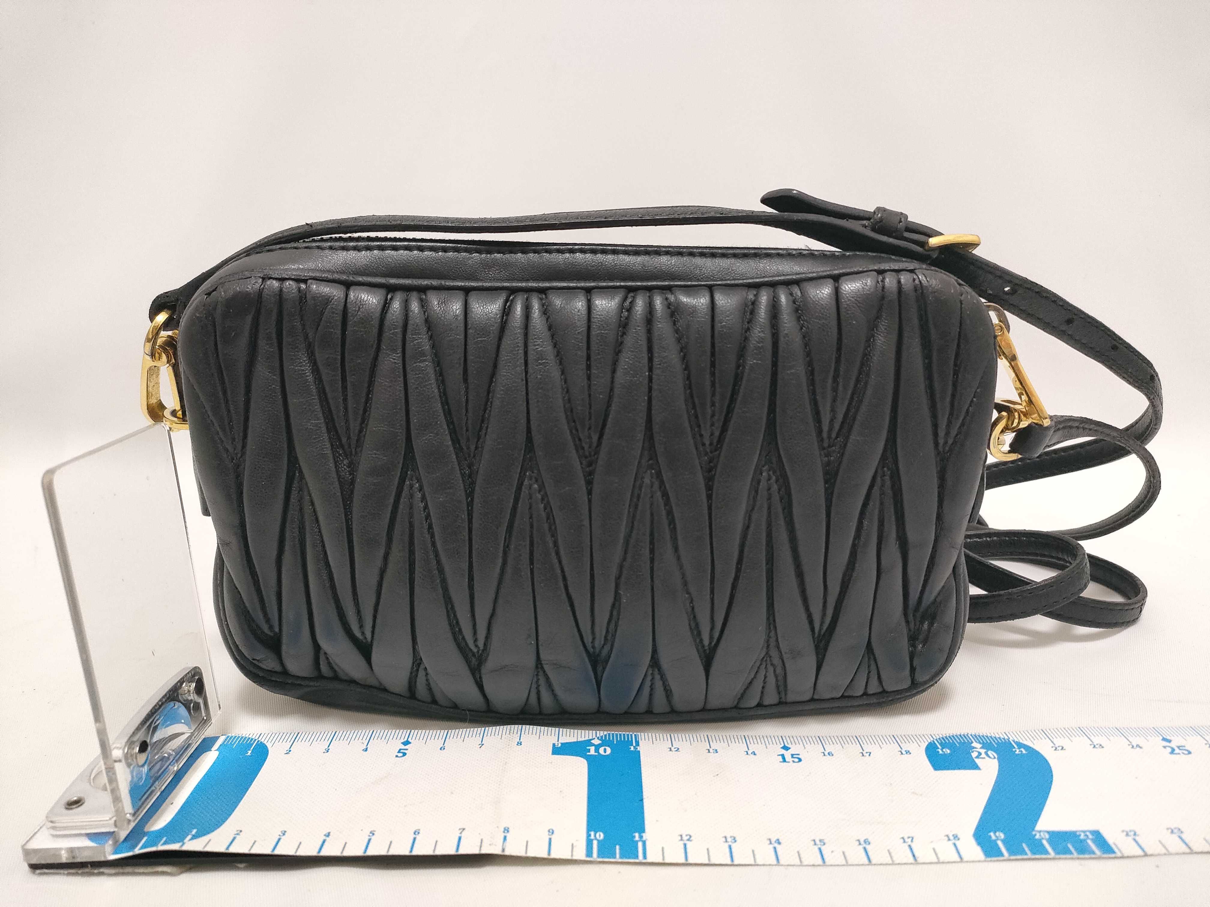 Matelassé Leather Shoulder Bag, Black, Serial Number — view 2