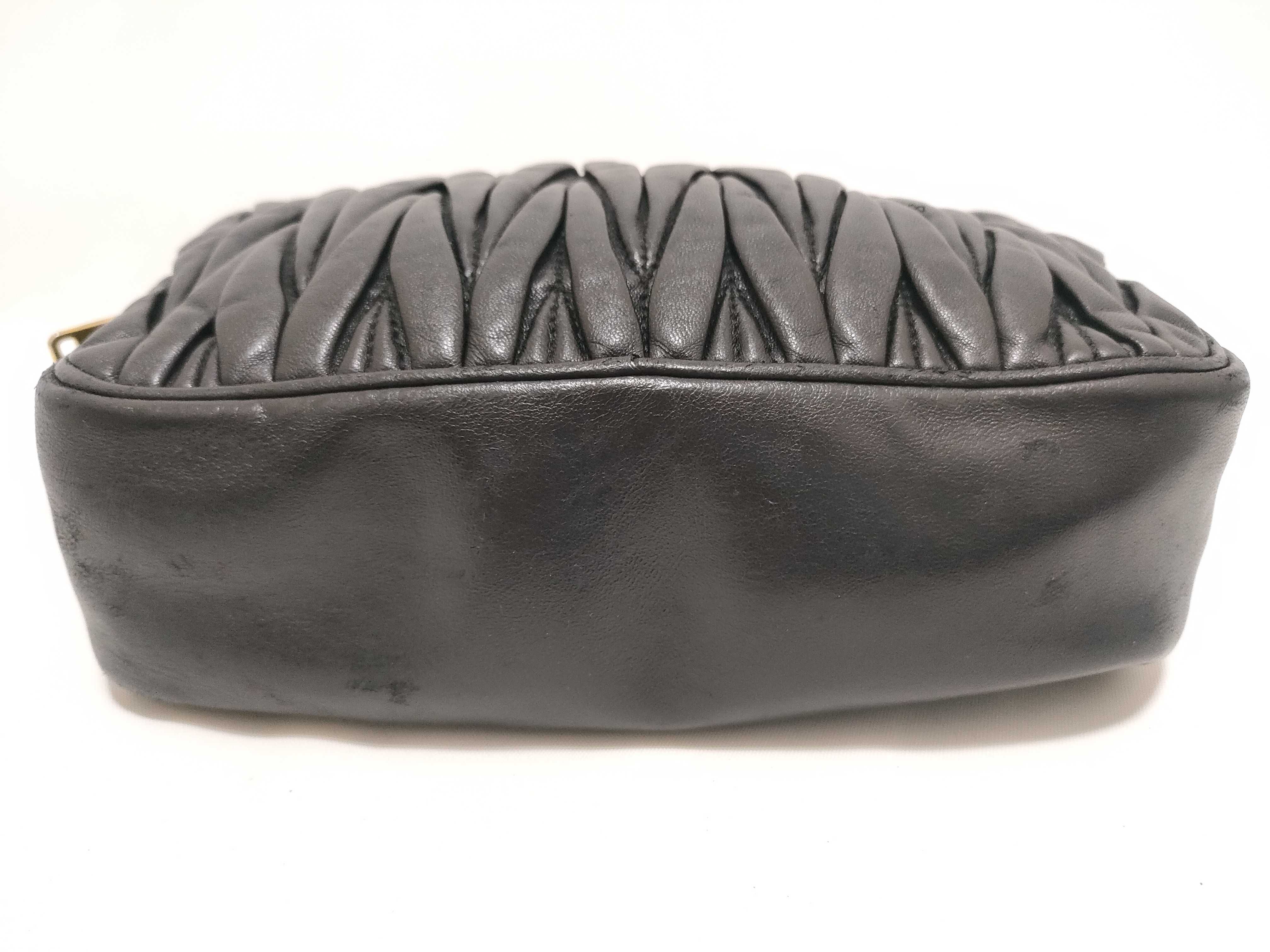 Matelassé Leather Shoulder Bag, Black, Serial Number — view 8