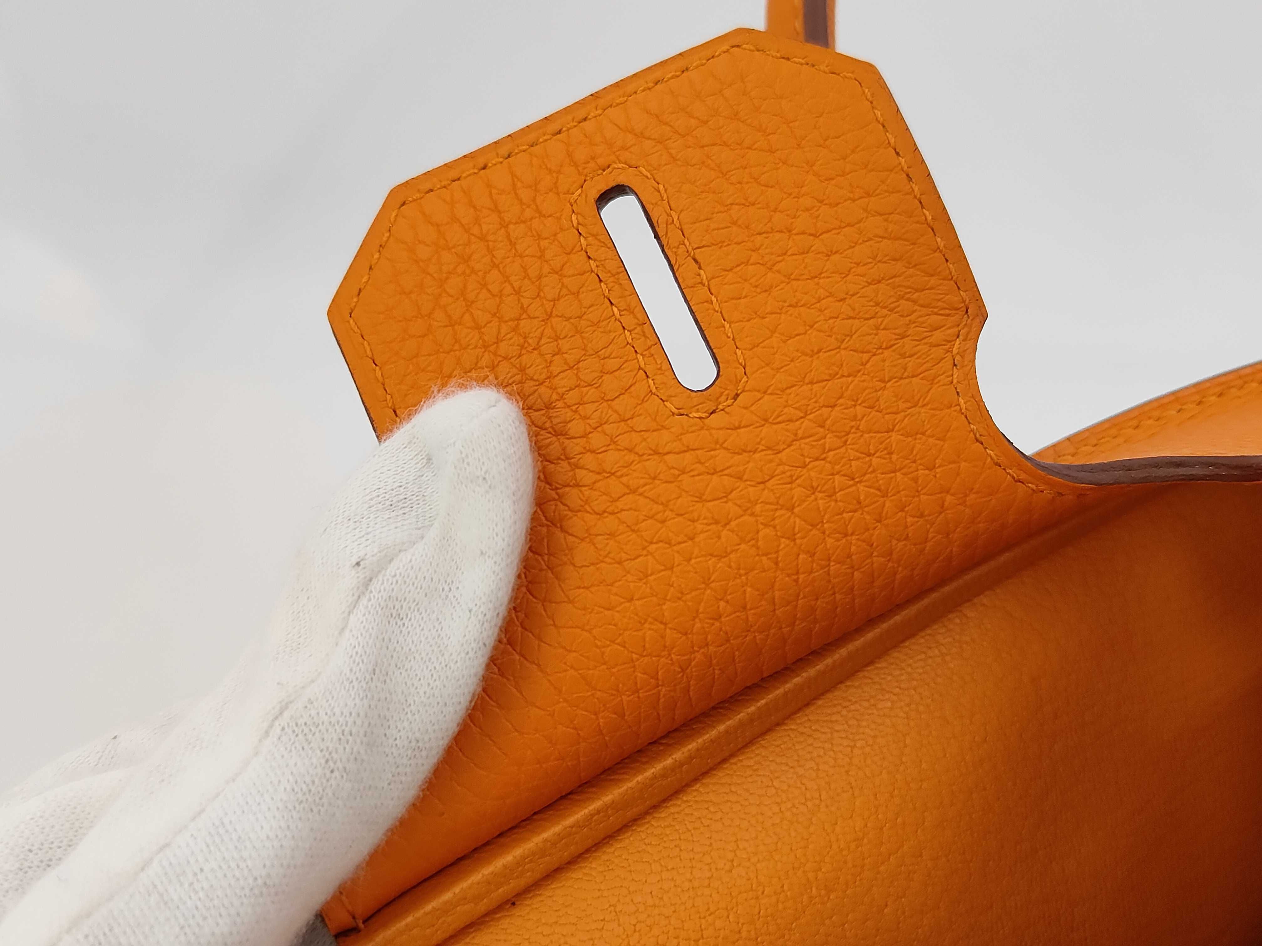 Birkin 30 Apricot Taurillon Clemence Leather Silver Hardware C Stamp Handbag — view 9