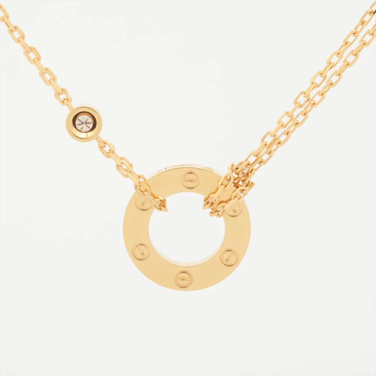 Love Circle 2P Diamond Necklace 750(YG) 6.3g PFT682 — view 2