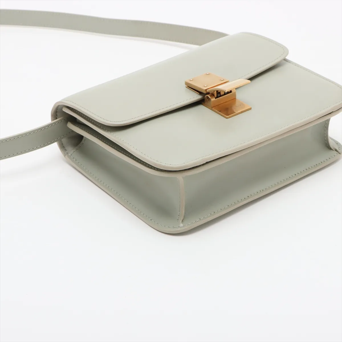 Classic Box Small Leather Shoulder Bag Green F Mark — view 4