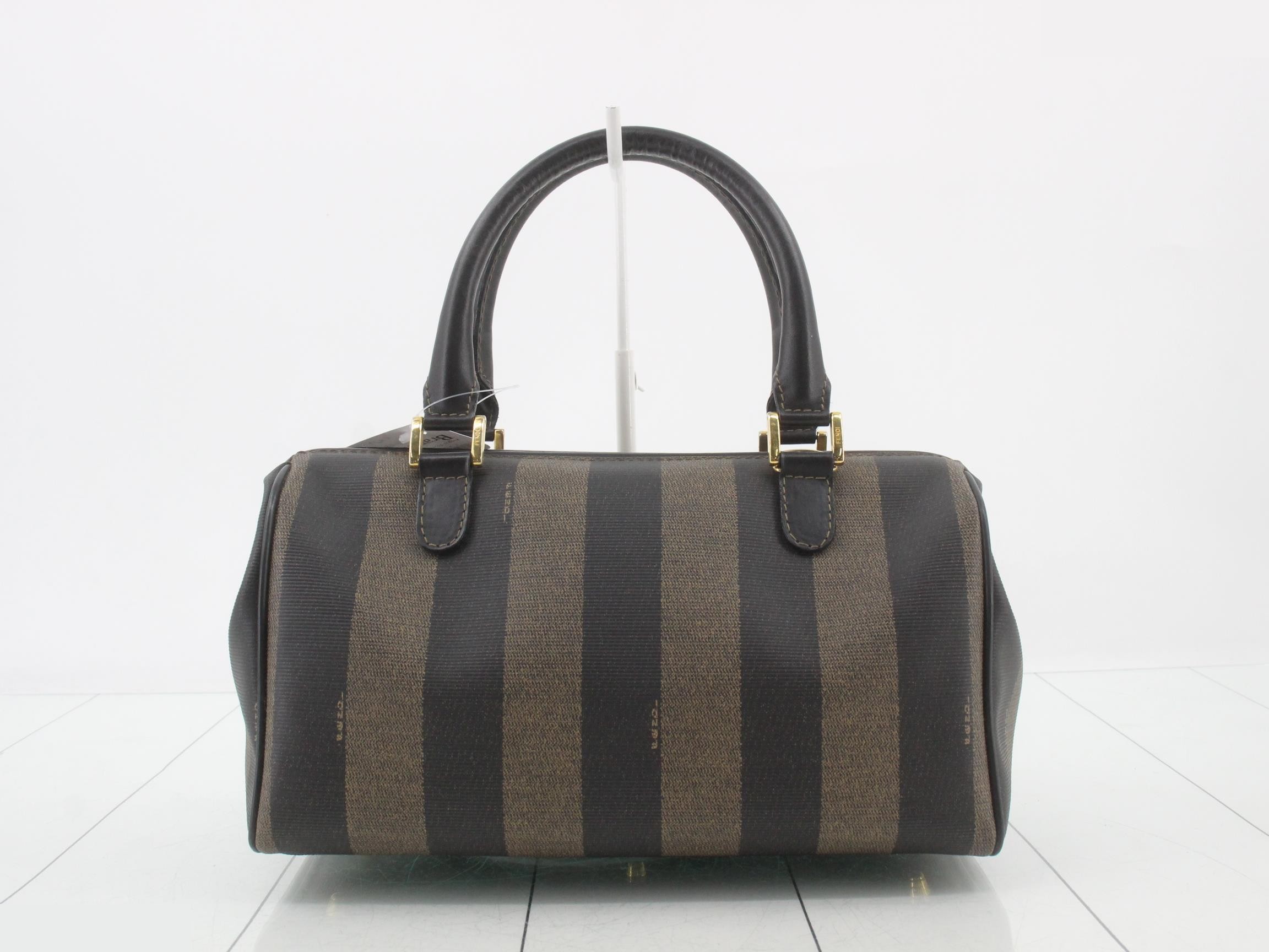 Pecan Boston Bag, PVC/Leather, Brown — view 2