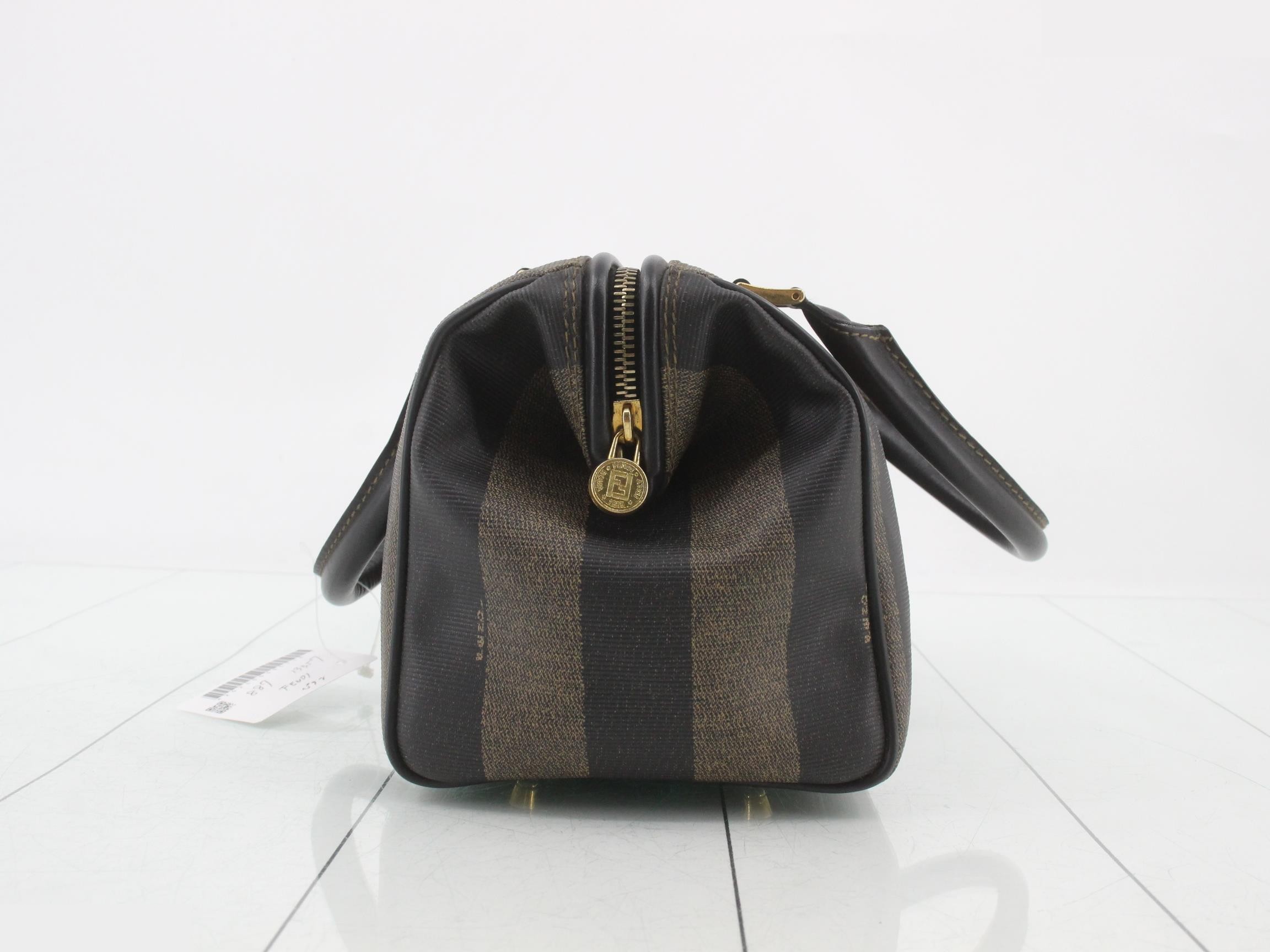 Pecan Boston Bag, PVC/Leather, Brown — view 4