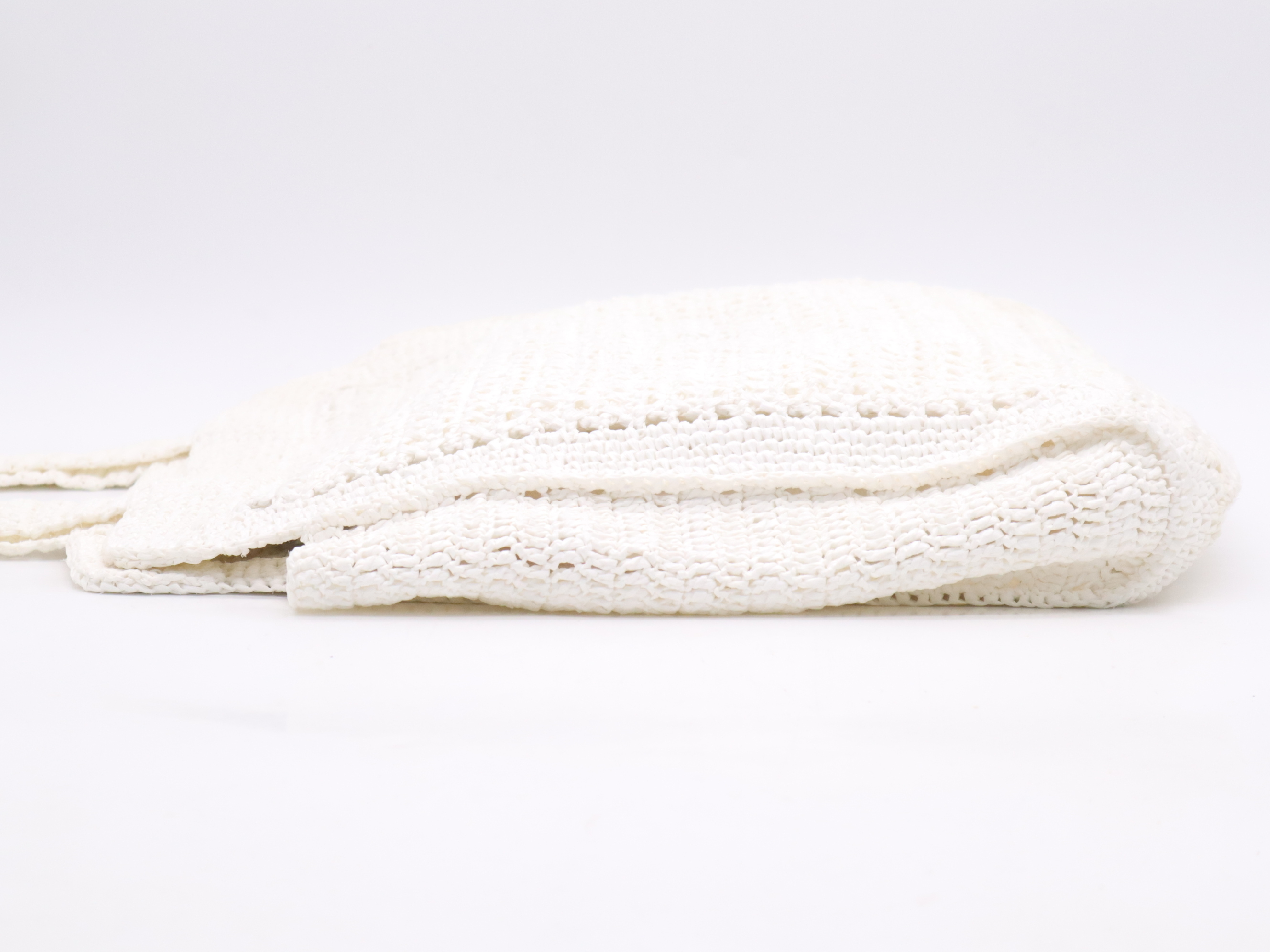 Raffia Crochet Tote Bag, White Tote Bag — view 3