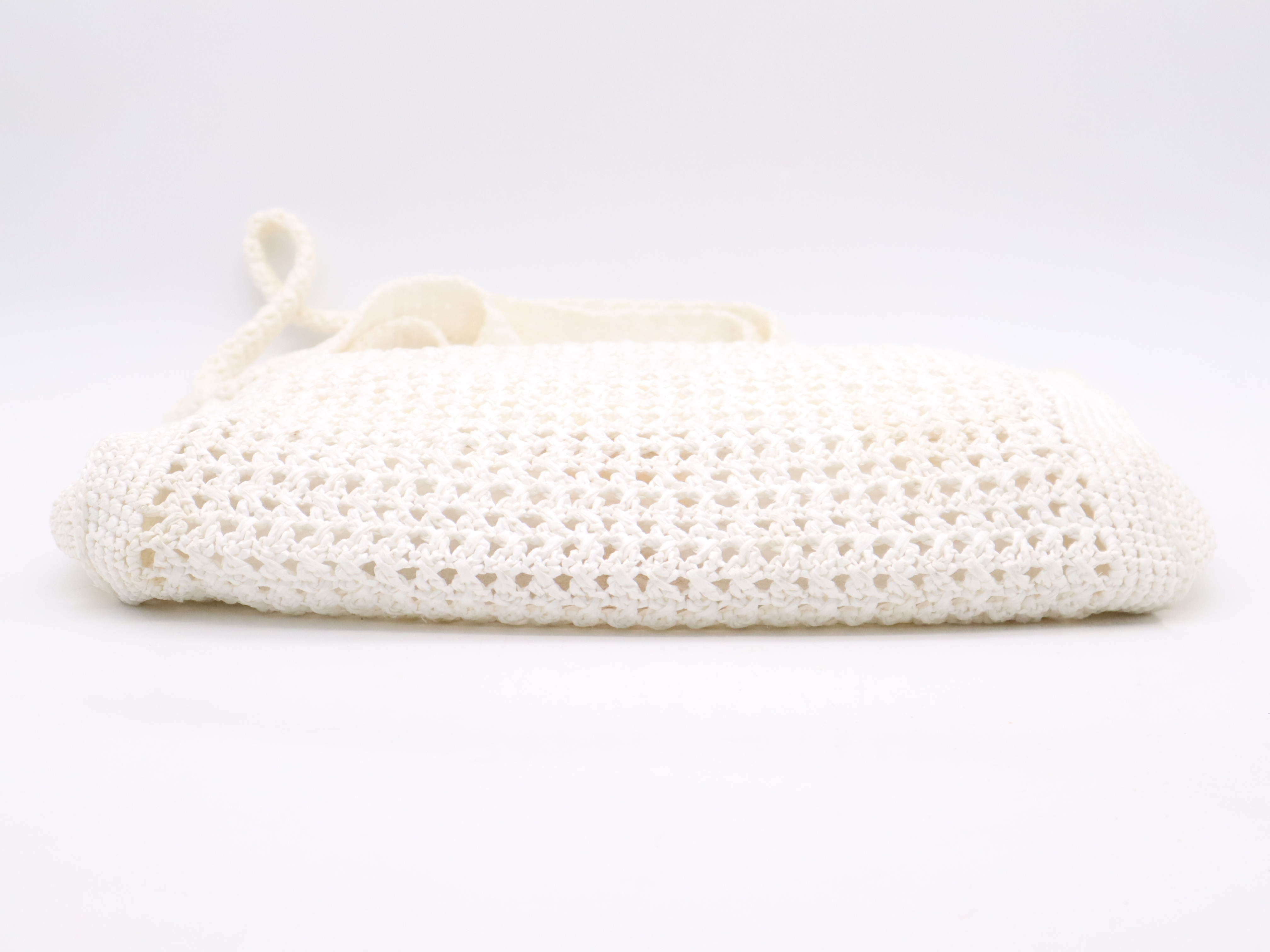 Raffia Crochet Tote Bag, White Tote Bag — view 4