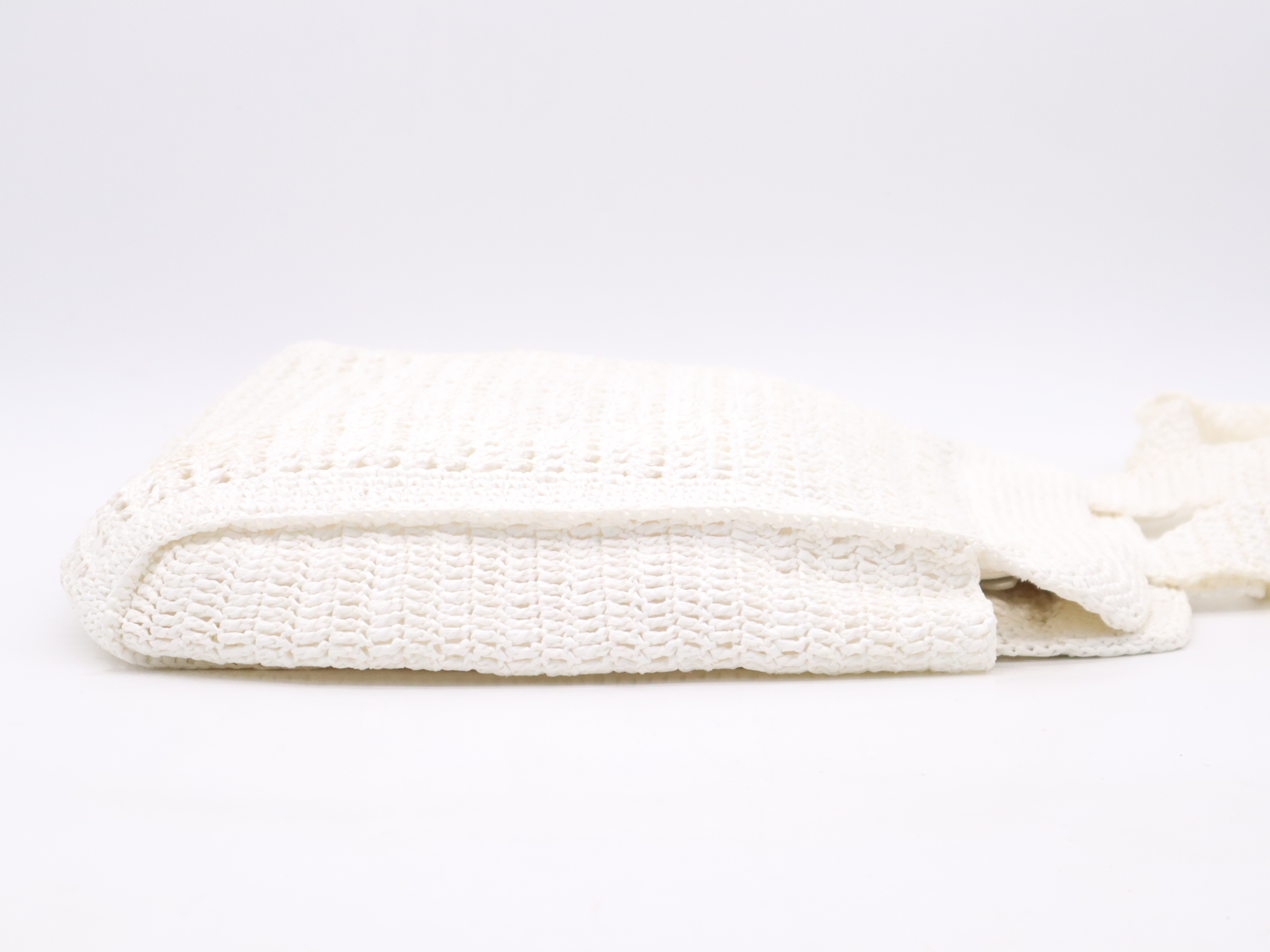 Raffia Crochet Tote Bag, White Tote Bag — view 5