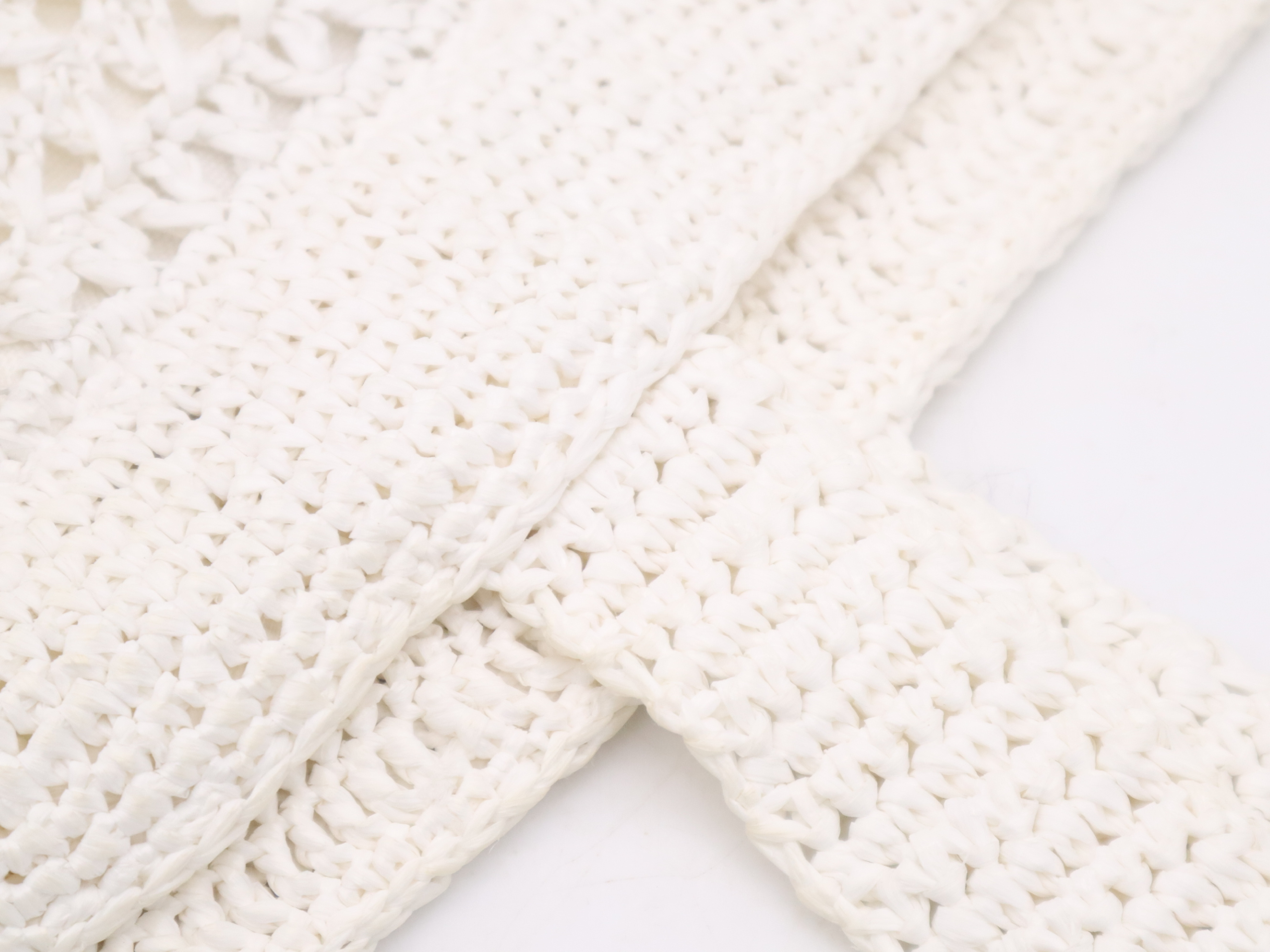 Raffia Crochet Tote Bag, White Tote Bag — view 7
