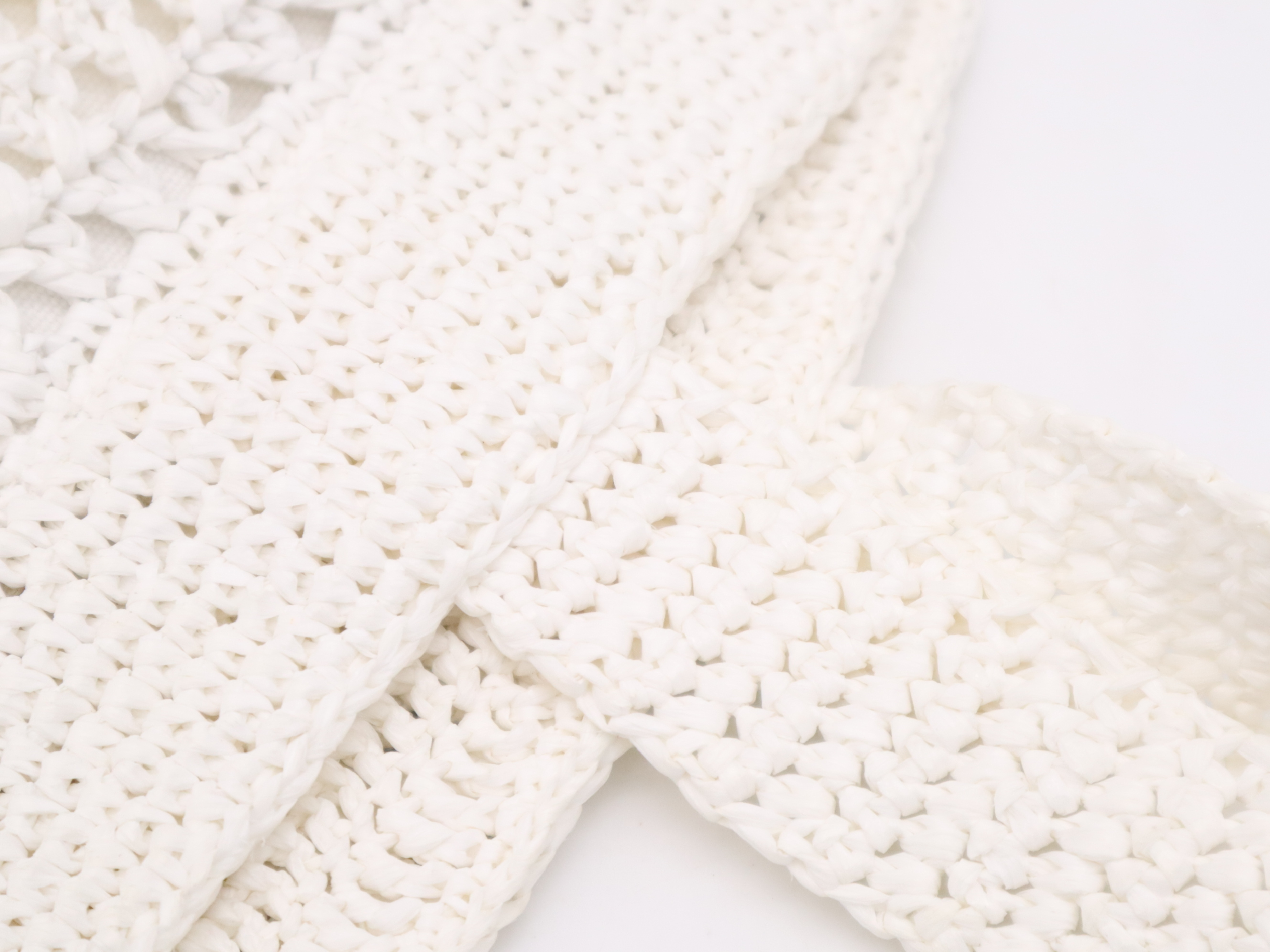 Raffia Crochet Tote Bag, White Tote Bag — view 8