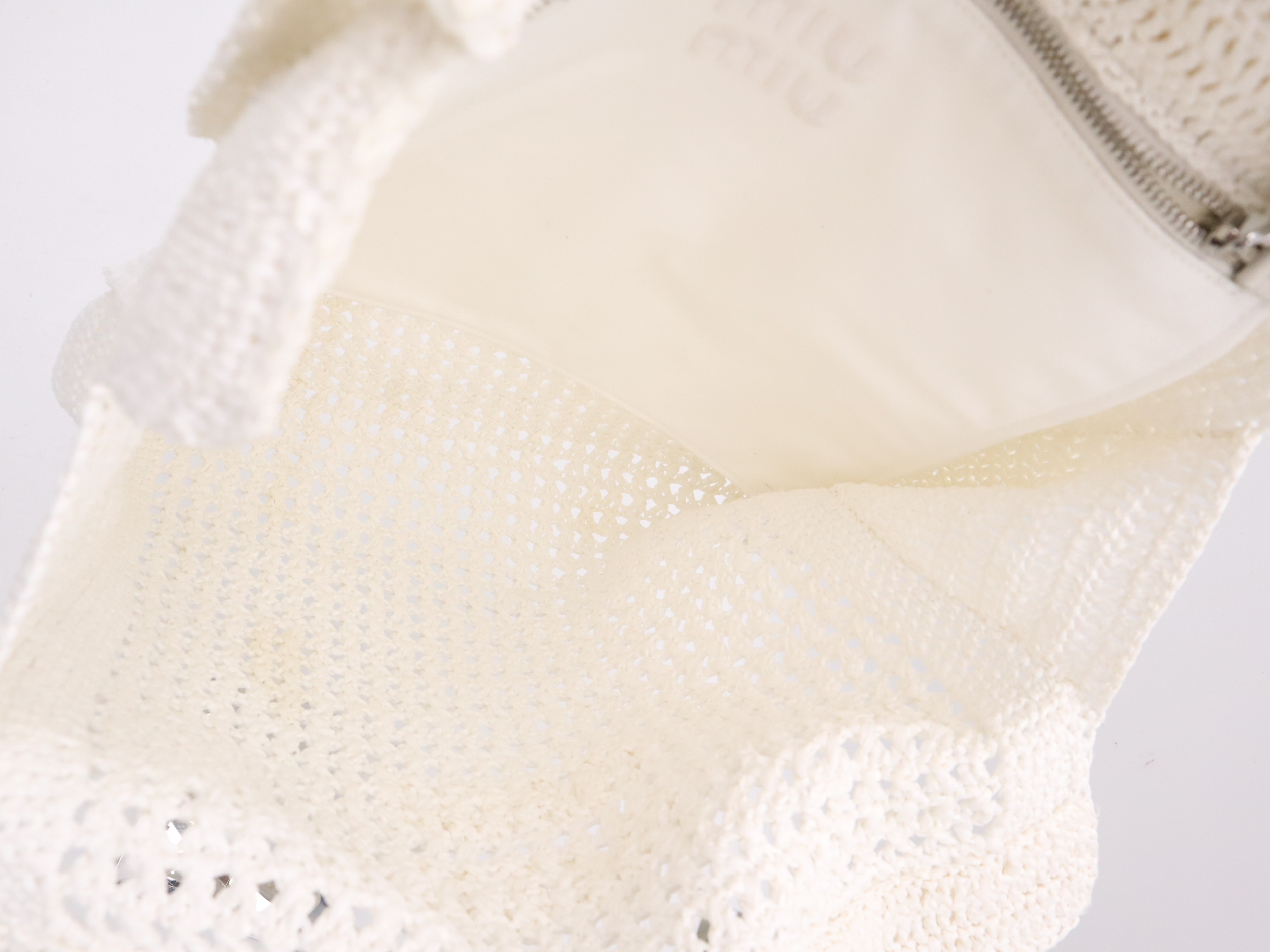 Raffia Crochet Tote Bag, White Tote Bag — view 9