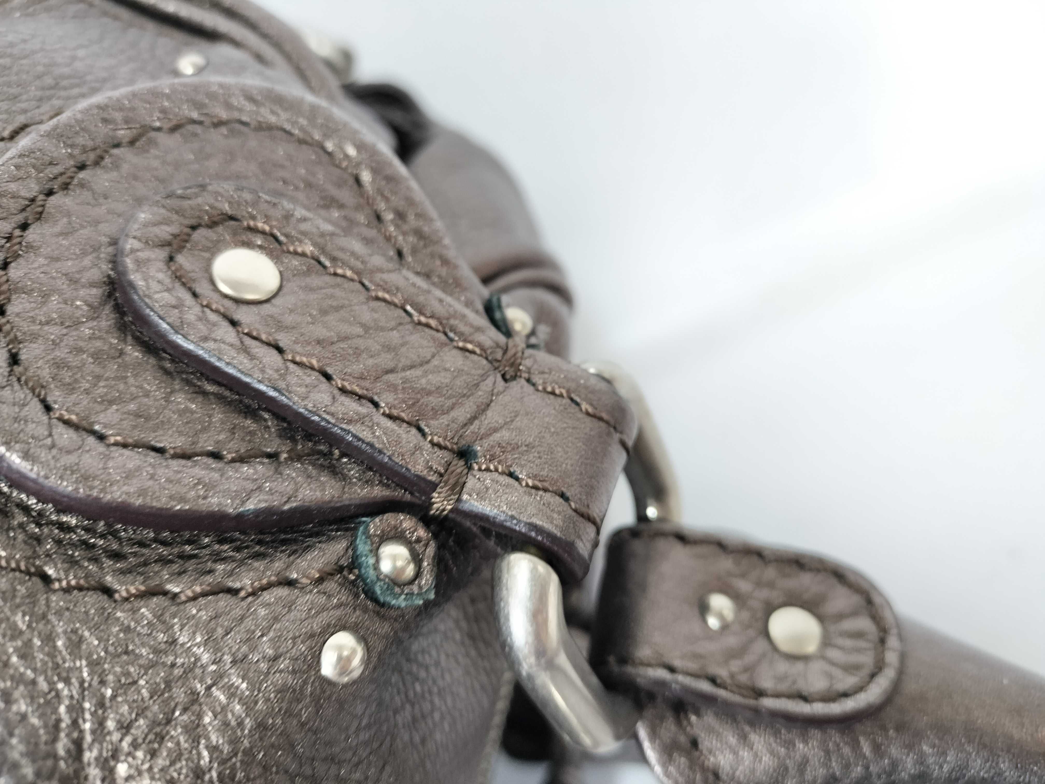 Paddington Leather Handbag, Silver — view 5