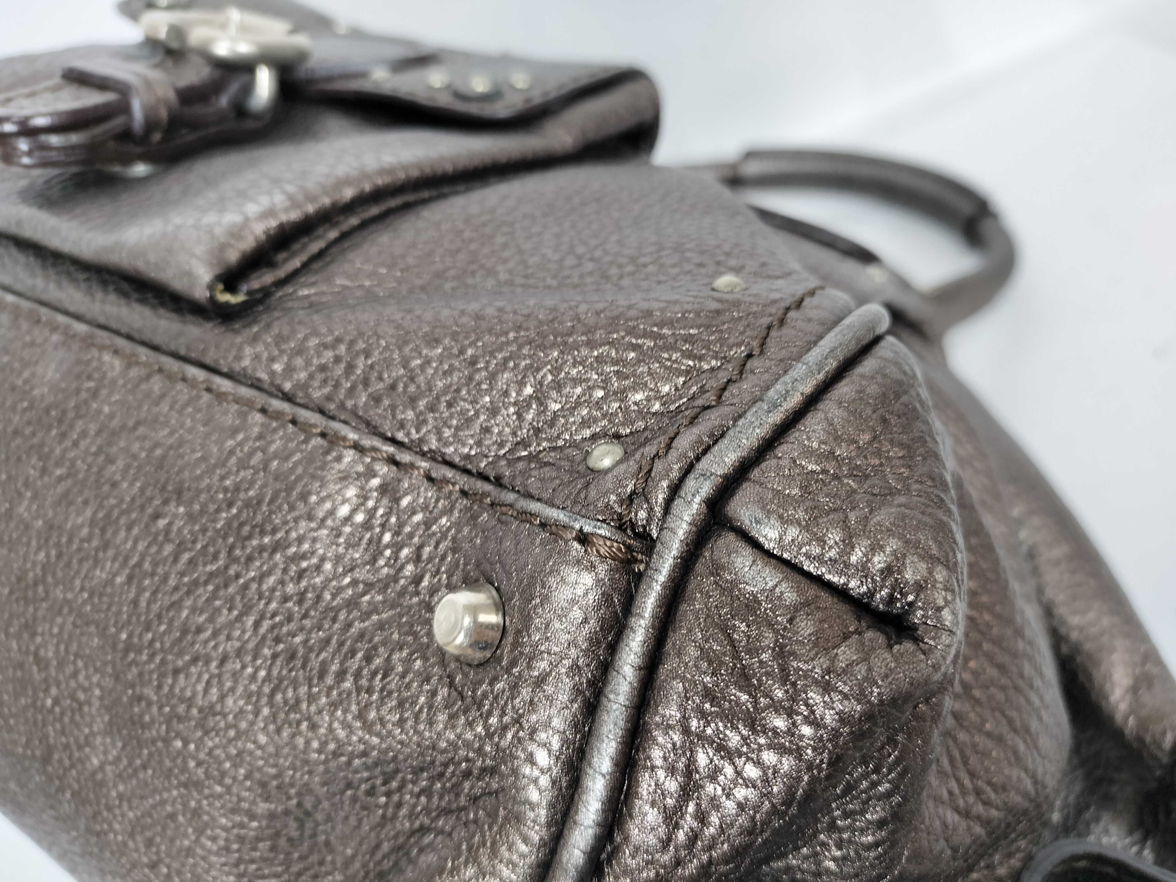 Paddington Leather Handbag, Silver — view 6