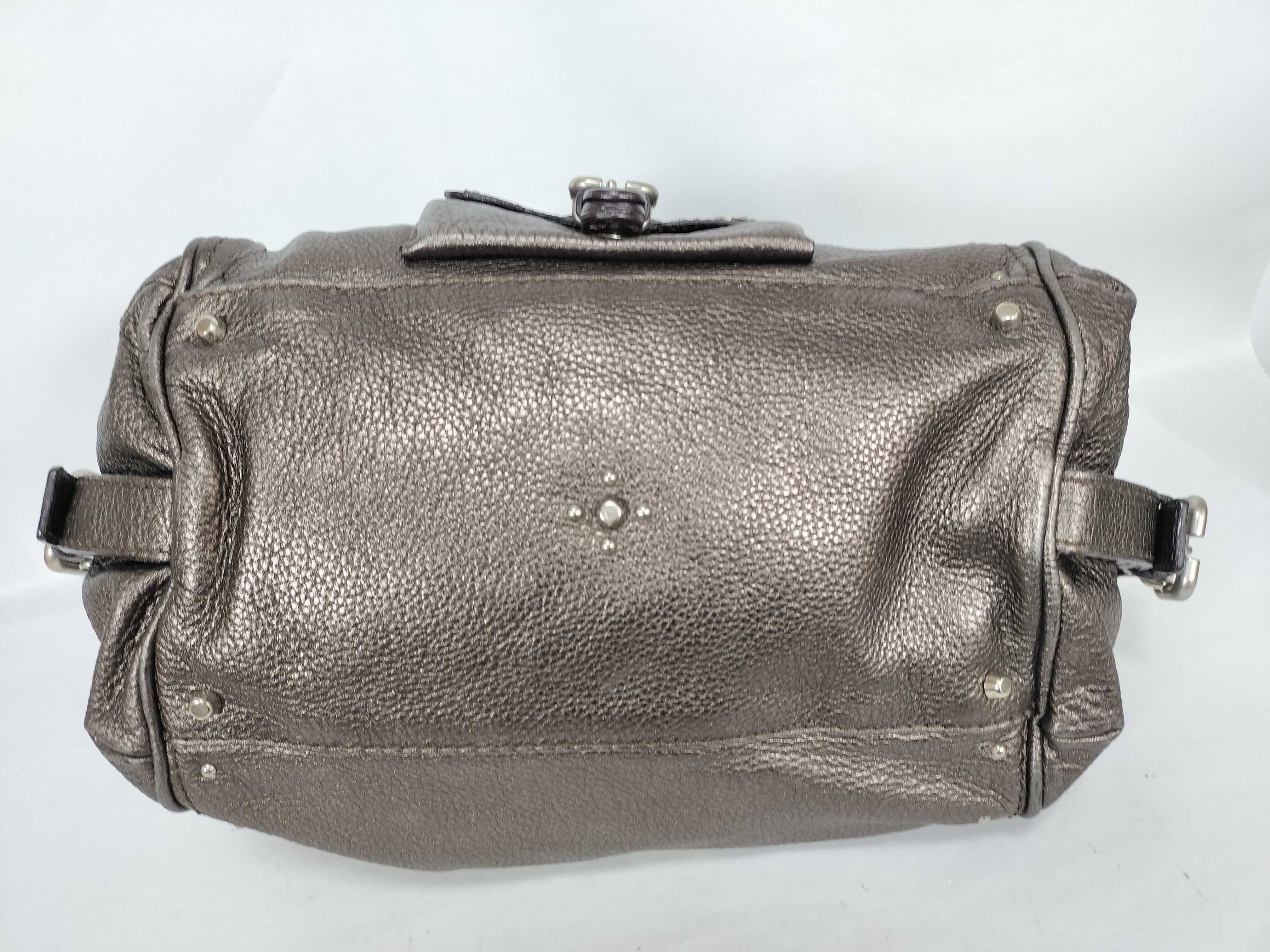 Paddington Leather Handbag, Silver — view 7