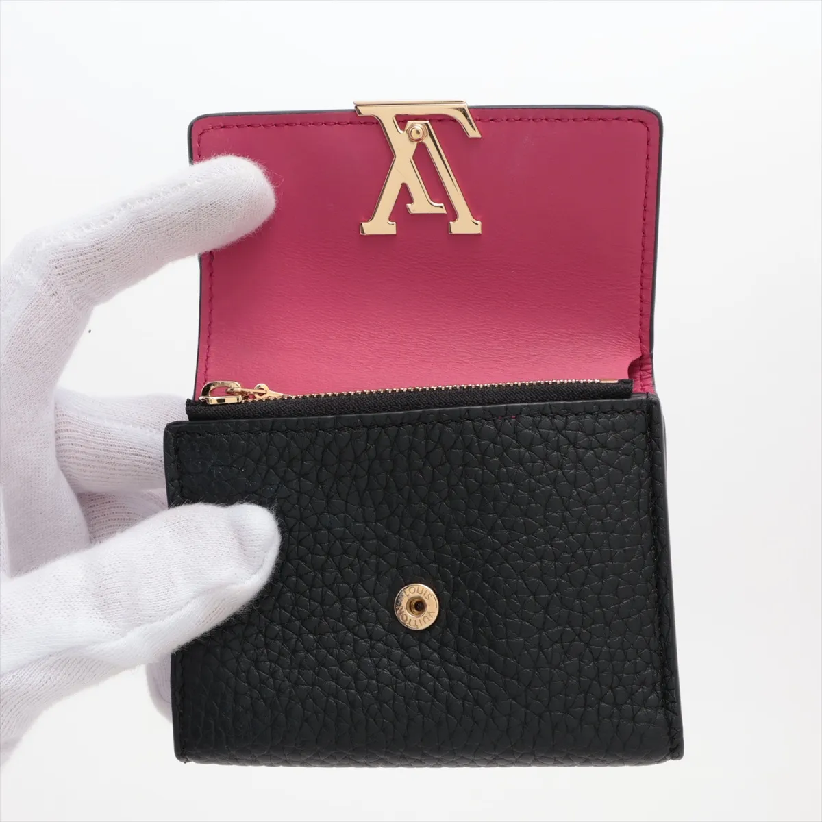 Taurillon Portefeuille Capucines XS M68587 Noir Compact Wallet (RFID detected) — view 3