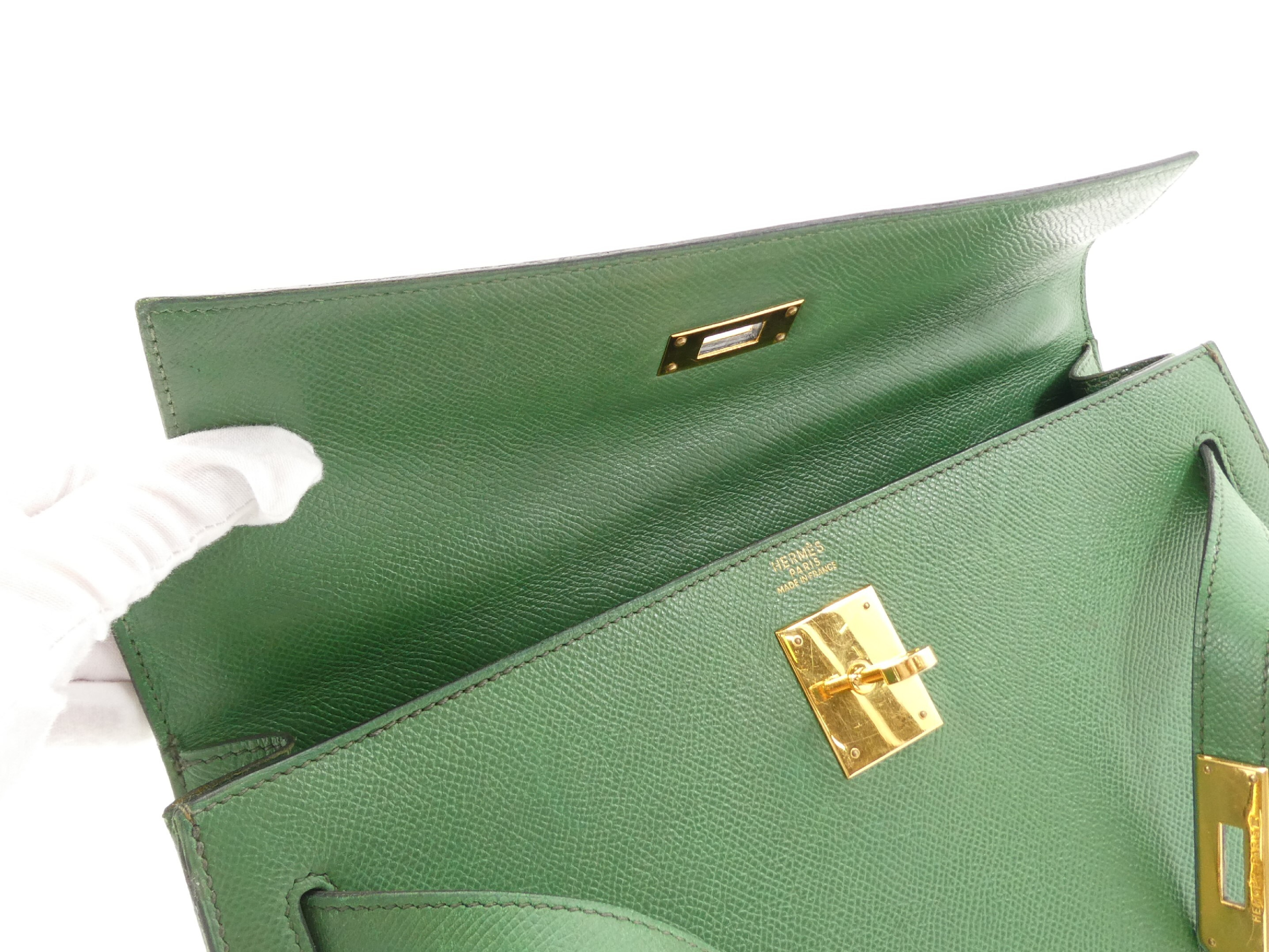 Kelly 32 Courchevel 2-Way Handbag with X Stamp — view 7