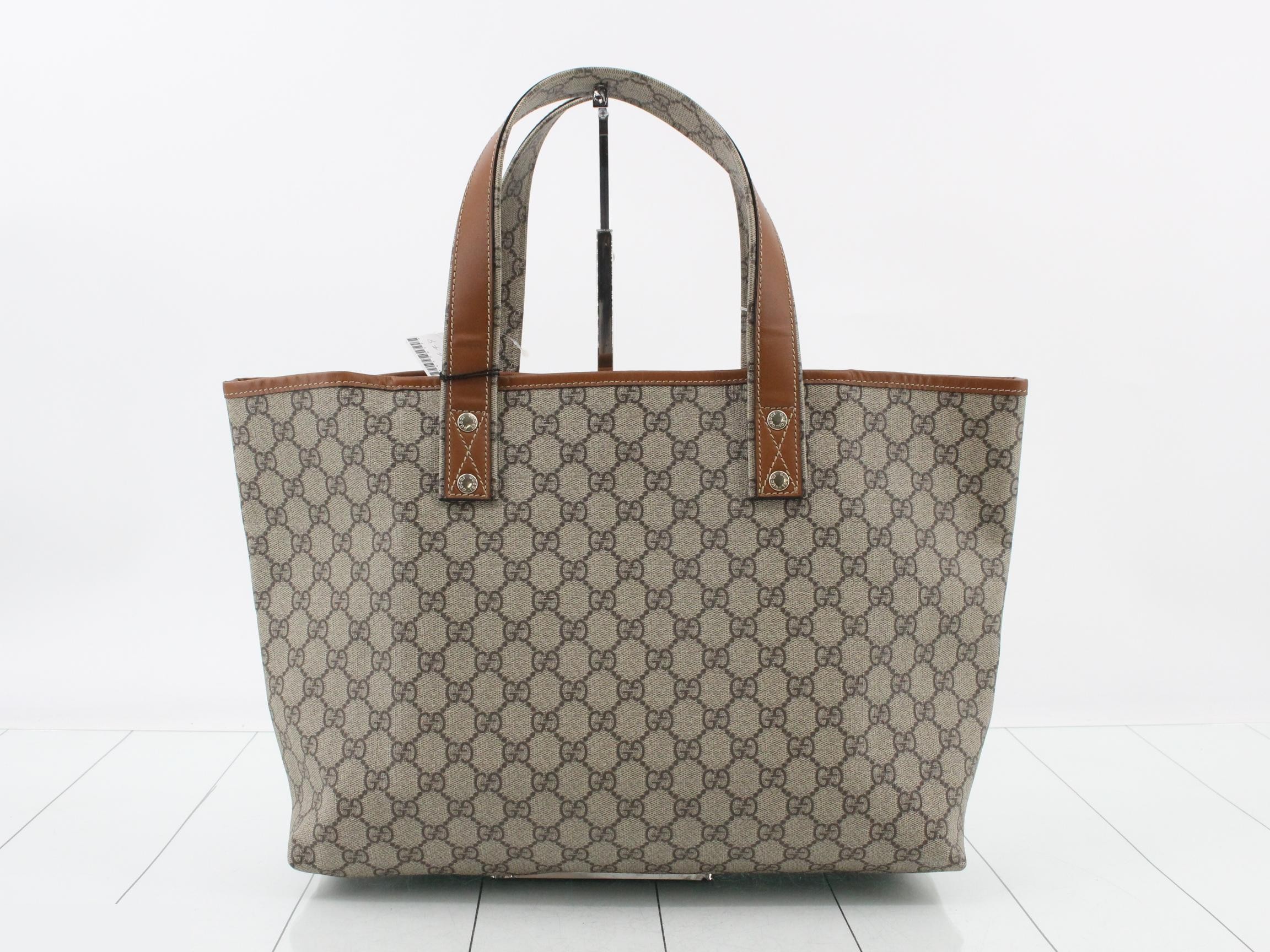 GG Supreme Leather Sherry Line Tote Bag — view 2