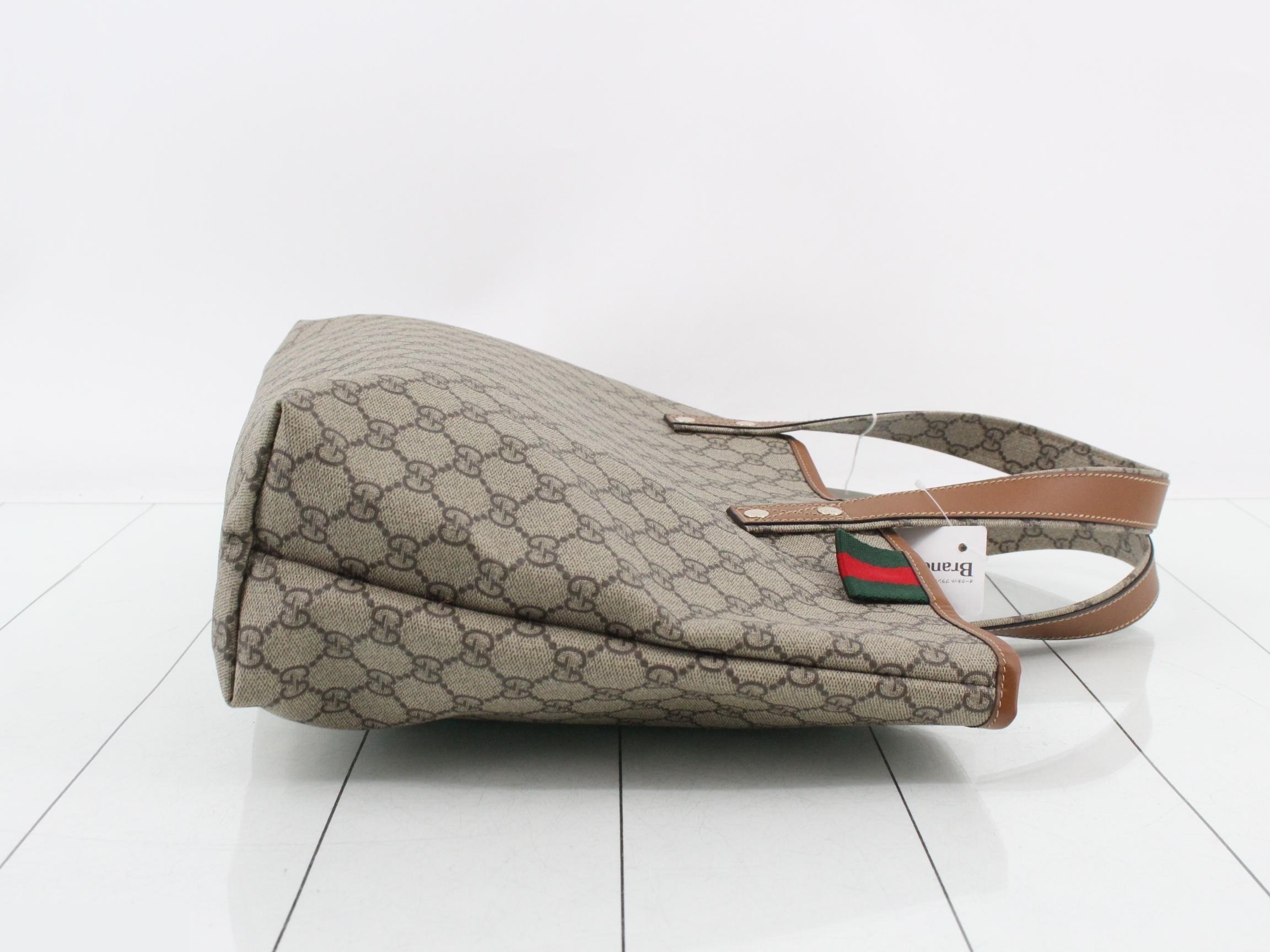 GG Supreme Leather Sherry Line Tote Bag — view 3