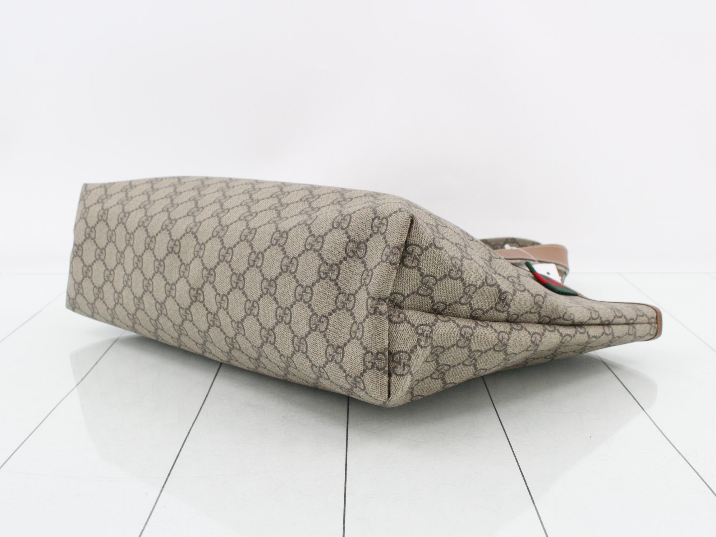 GG Supreme Leather Sherry Line Tote Bag — view 6