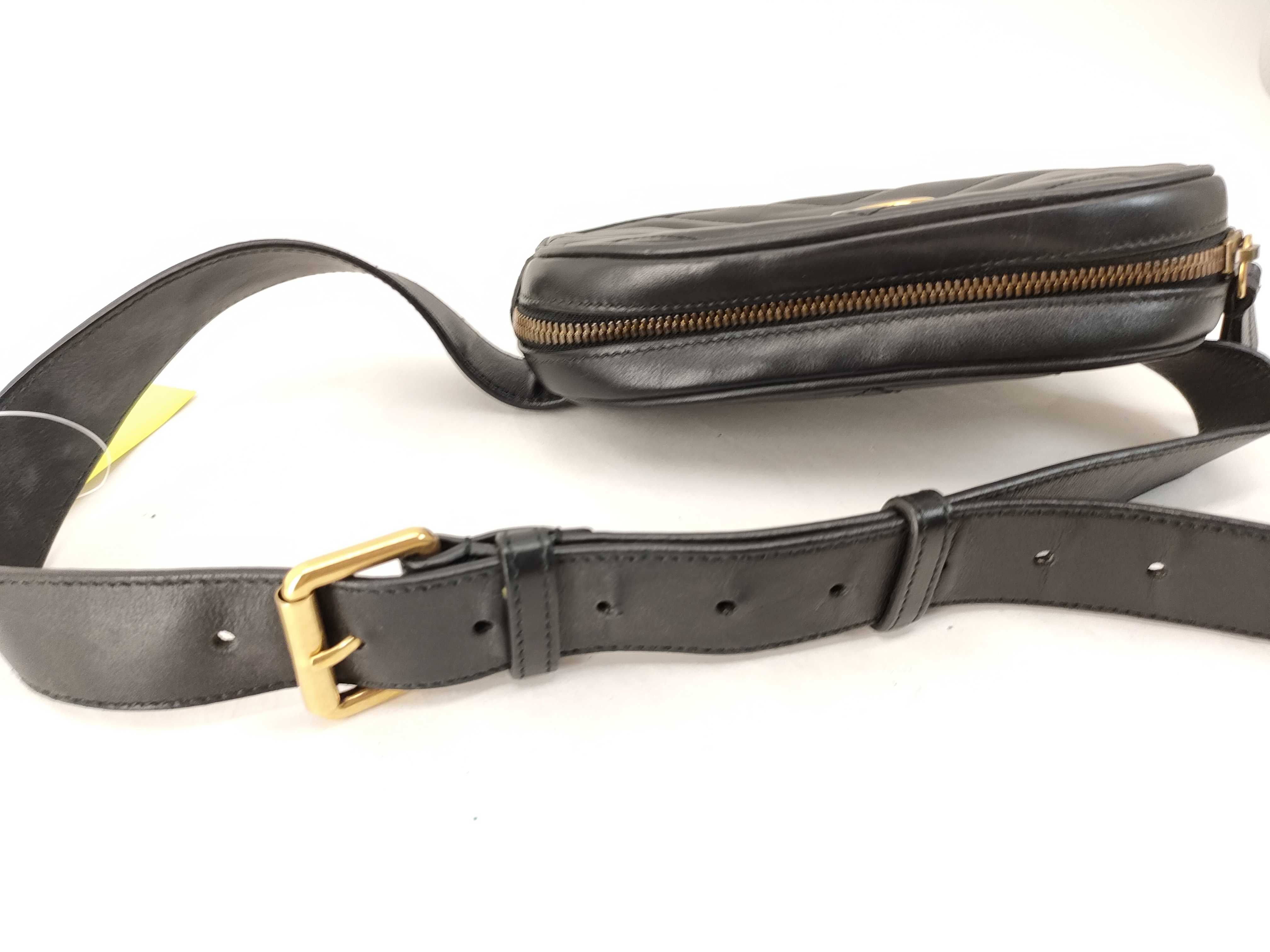 GG Marmont Quilted Belt Bag, Black — view 3