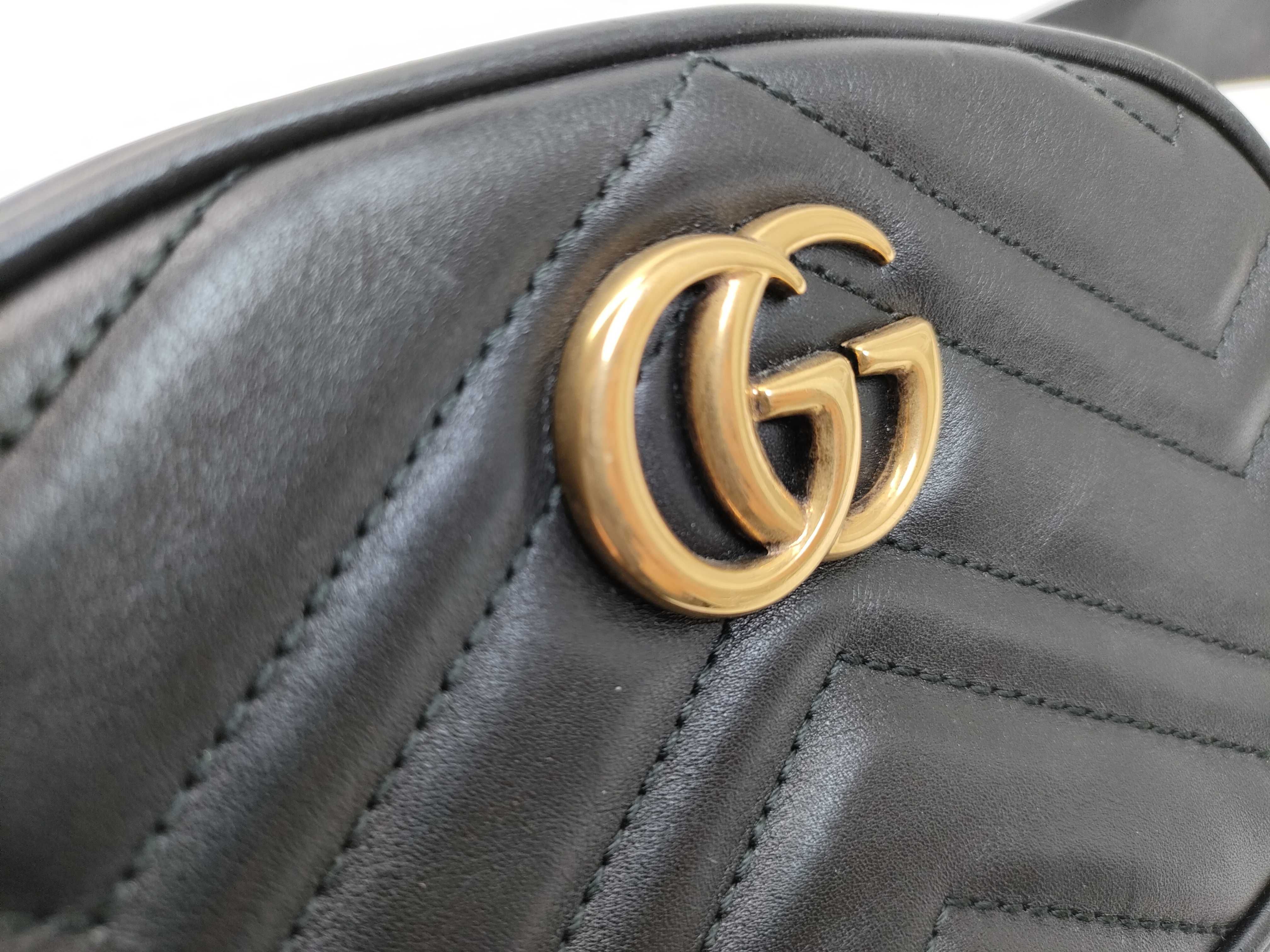 GG Marmont Quilted Belt Bag, Black — view 7