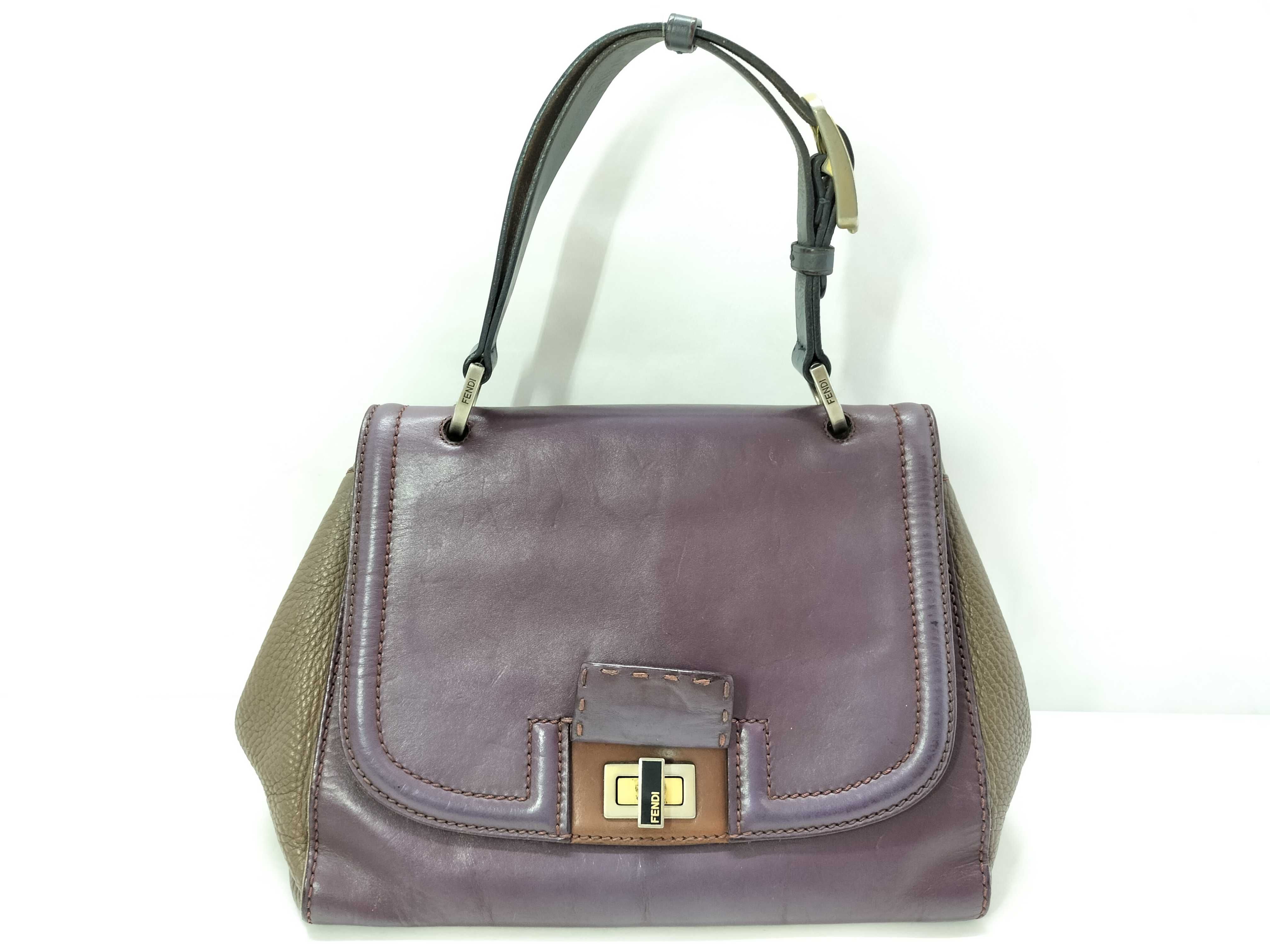 8BN234 Silvana Handbag 2-Way Leather Purple Handbag
