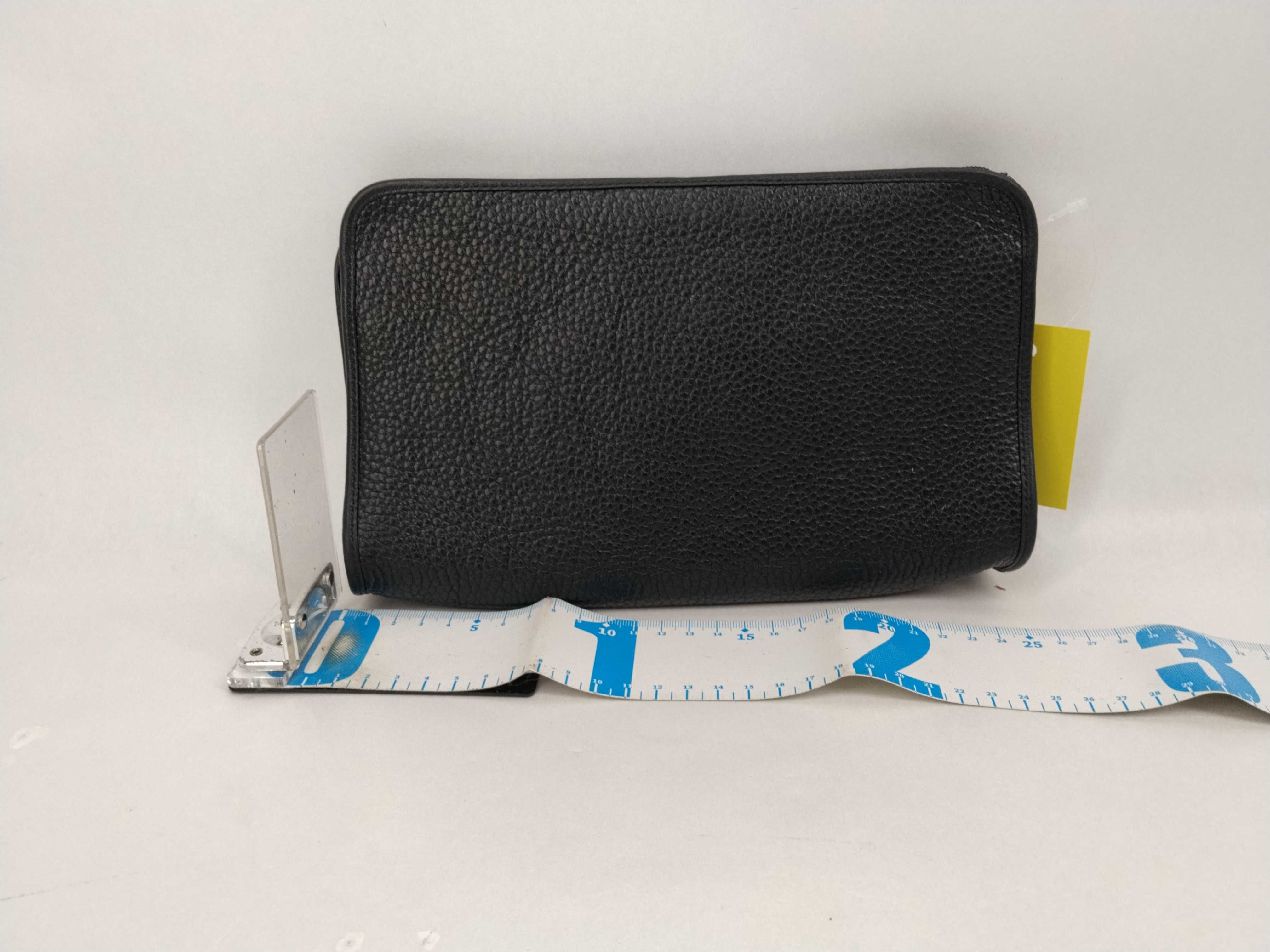All-Leather Clutch Bag, Black — view 2