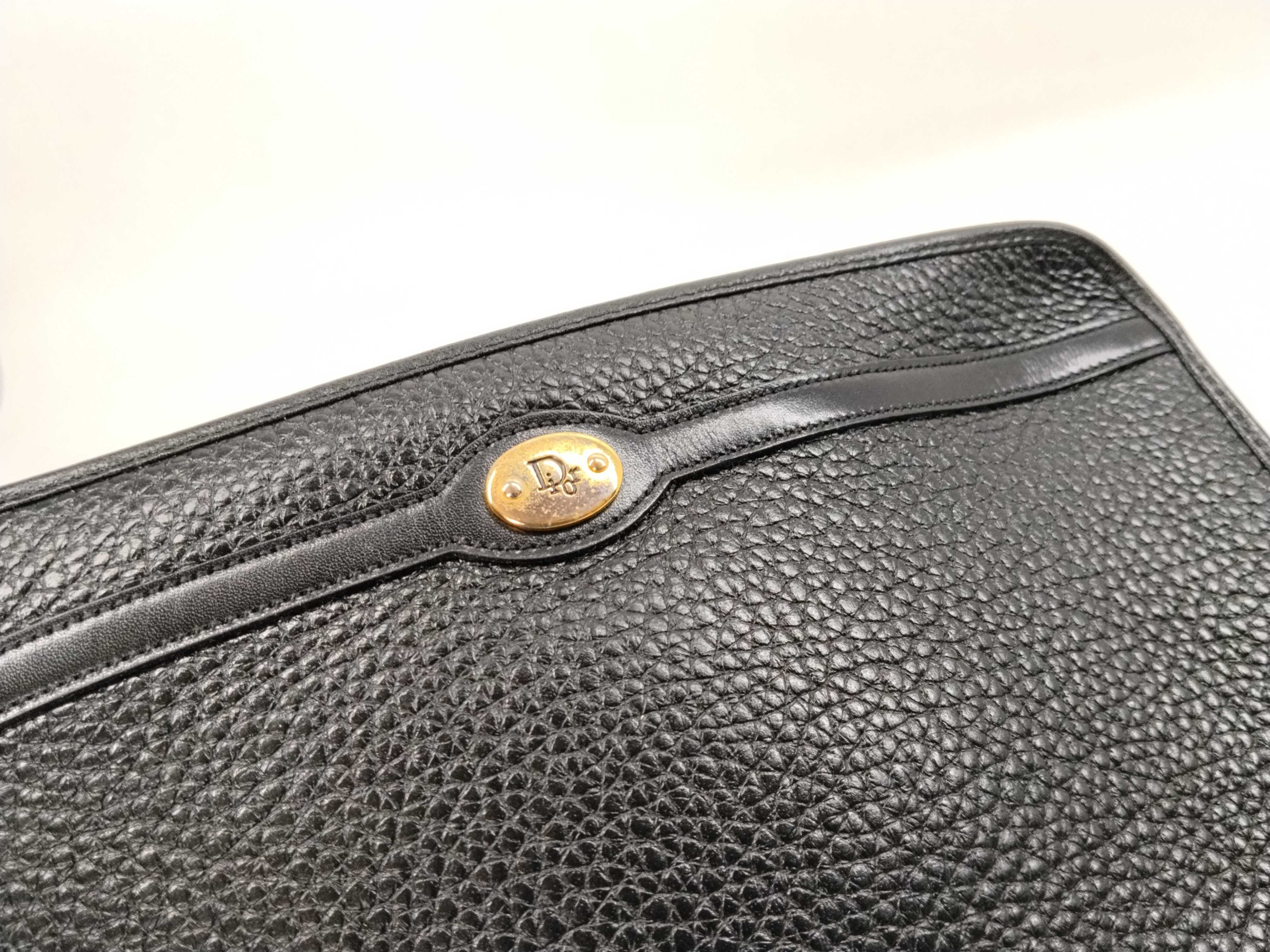 All-Leather Clutch Bag, Black — view 11