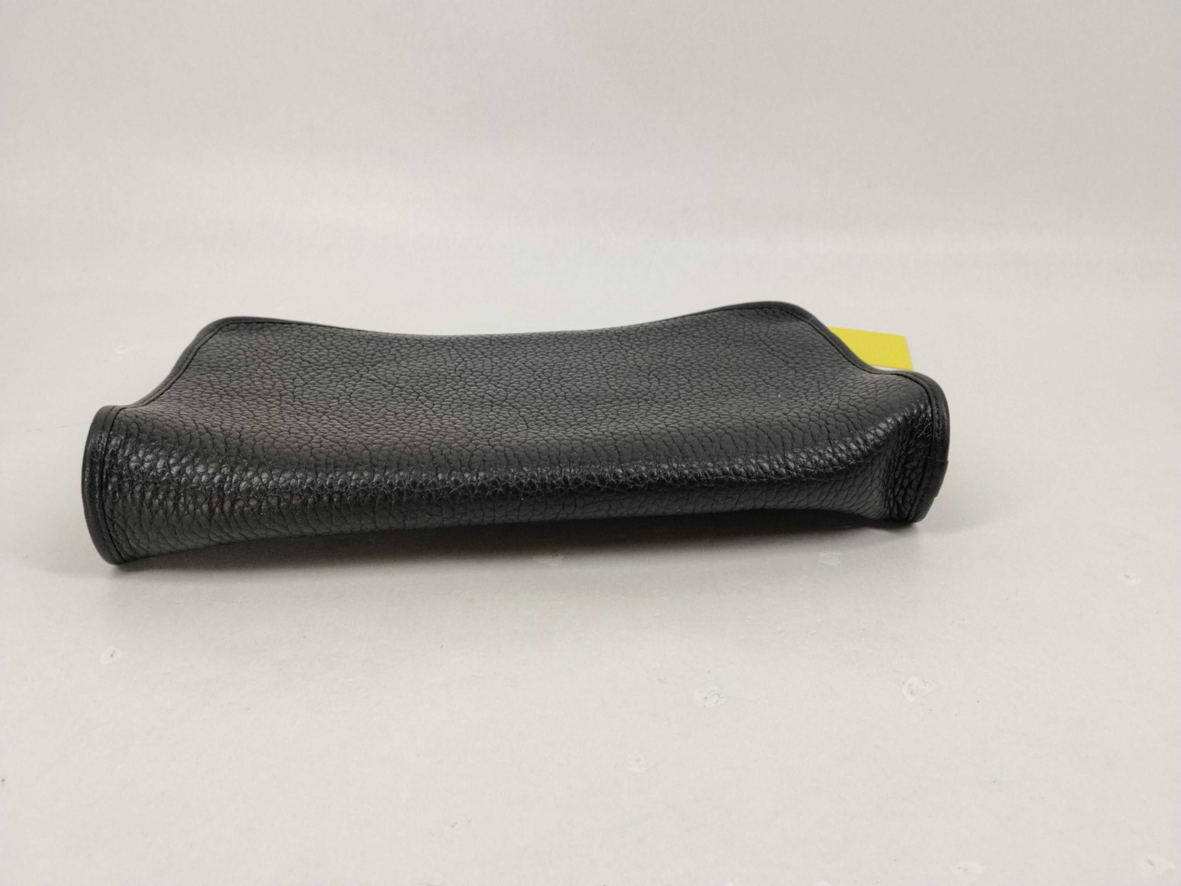 All-Leather Clutch Bag, Black — view 3