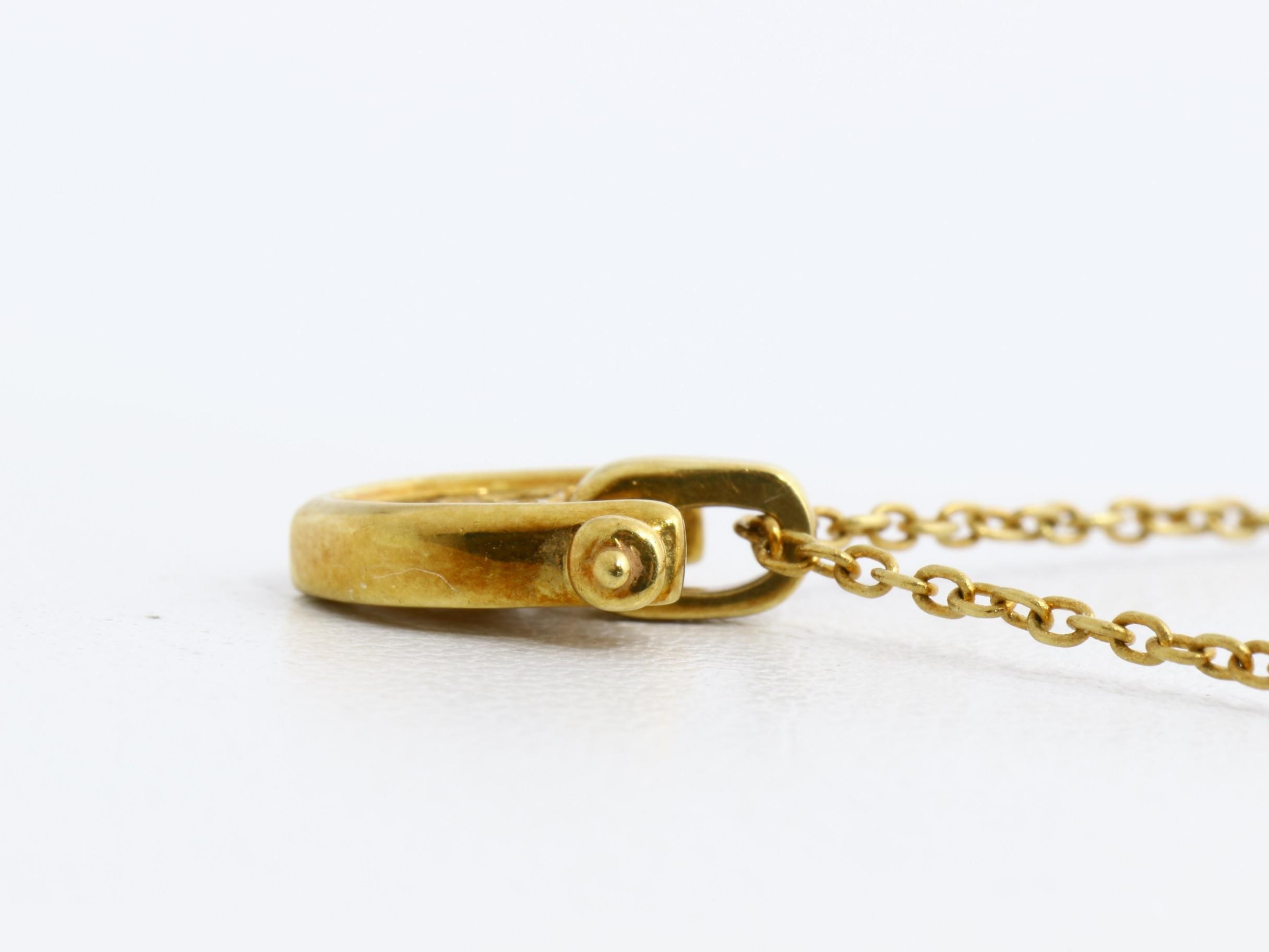 Precious metal necklace/pendant, 750 yellow gold, diamond, 2.8g, chain approximately 40cm. — view 4