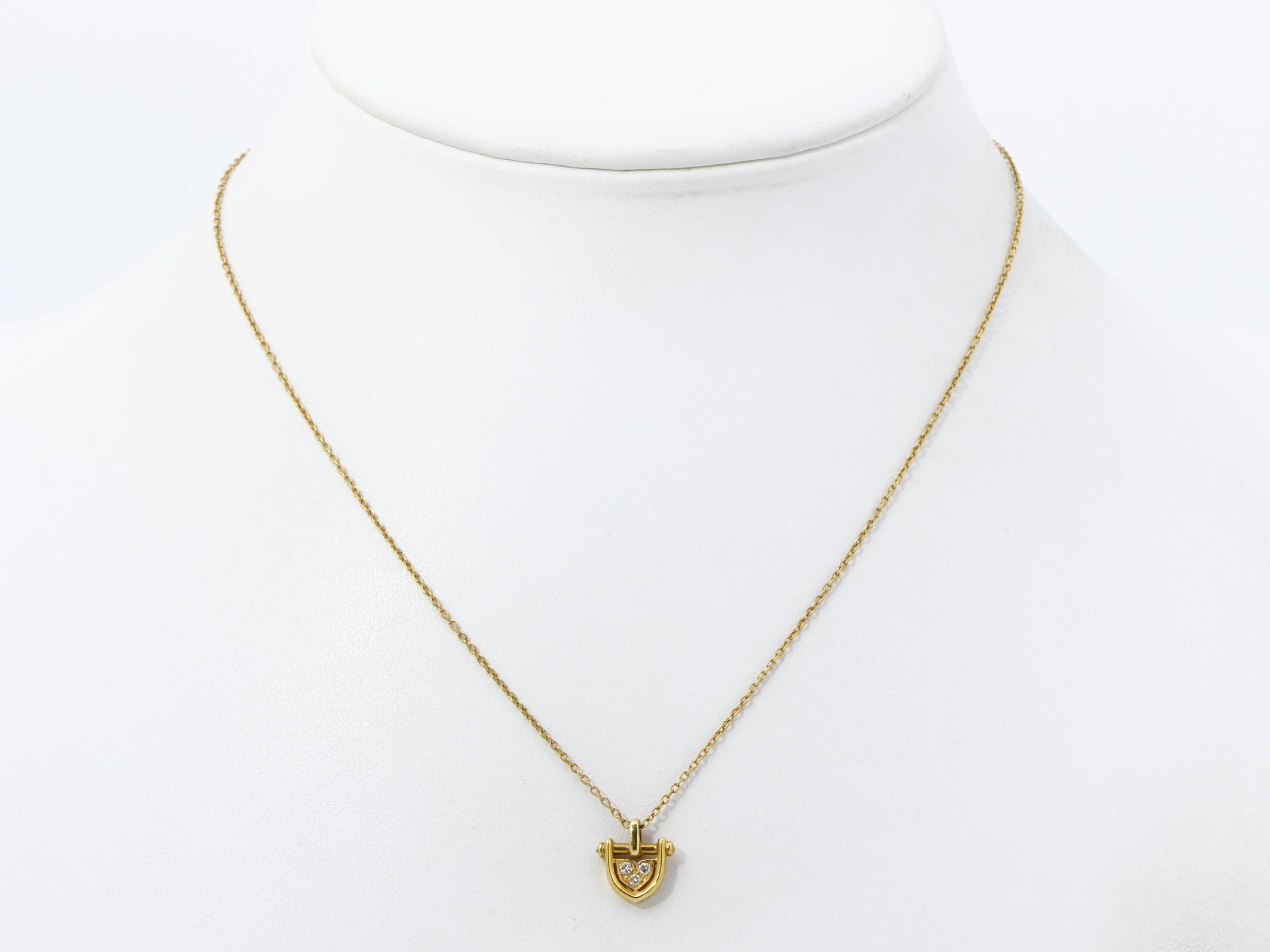 Precious metal necklace/pendant, 750 yellow gold, diamond, 2.8g, chain approximately 40cm. — view 6