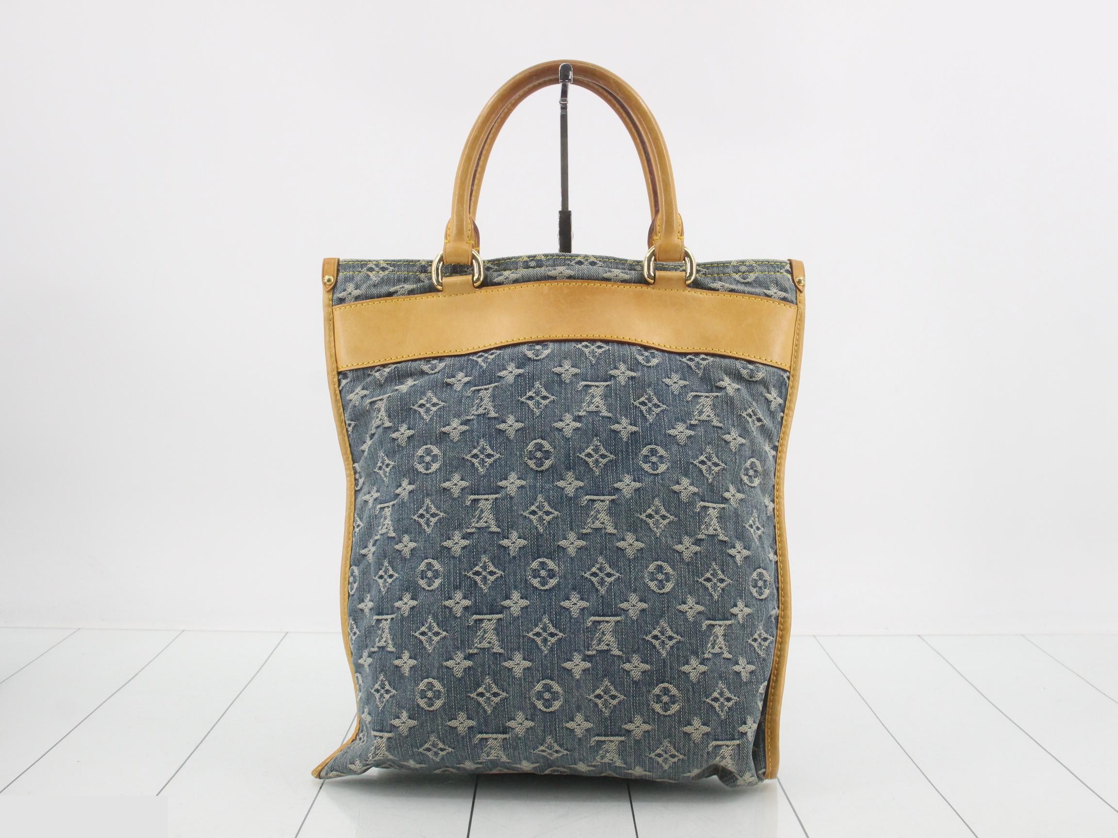 Denim flat shopper bag — view 2