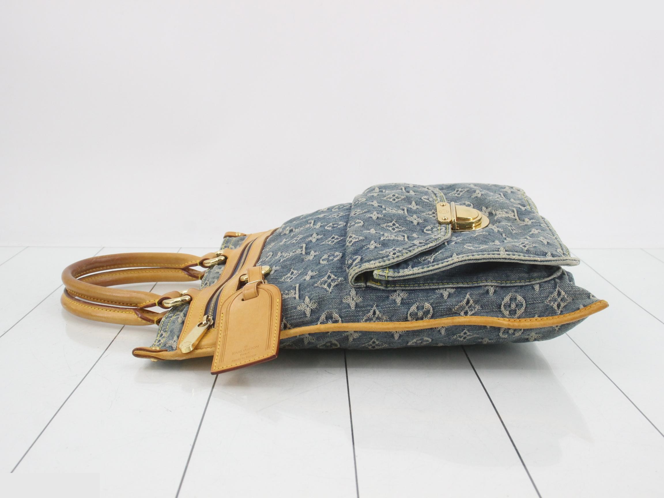 Denim flat shopper bag — view 4
