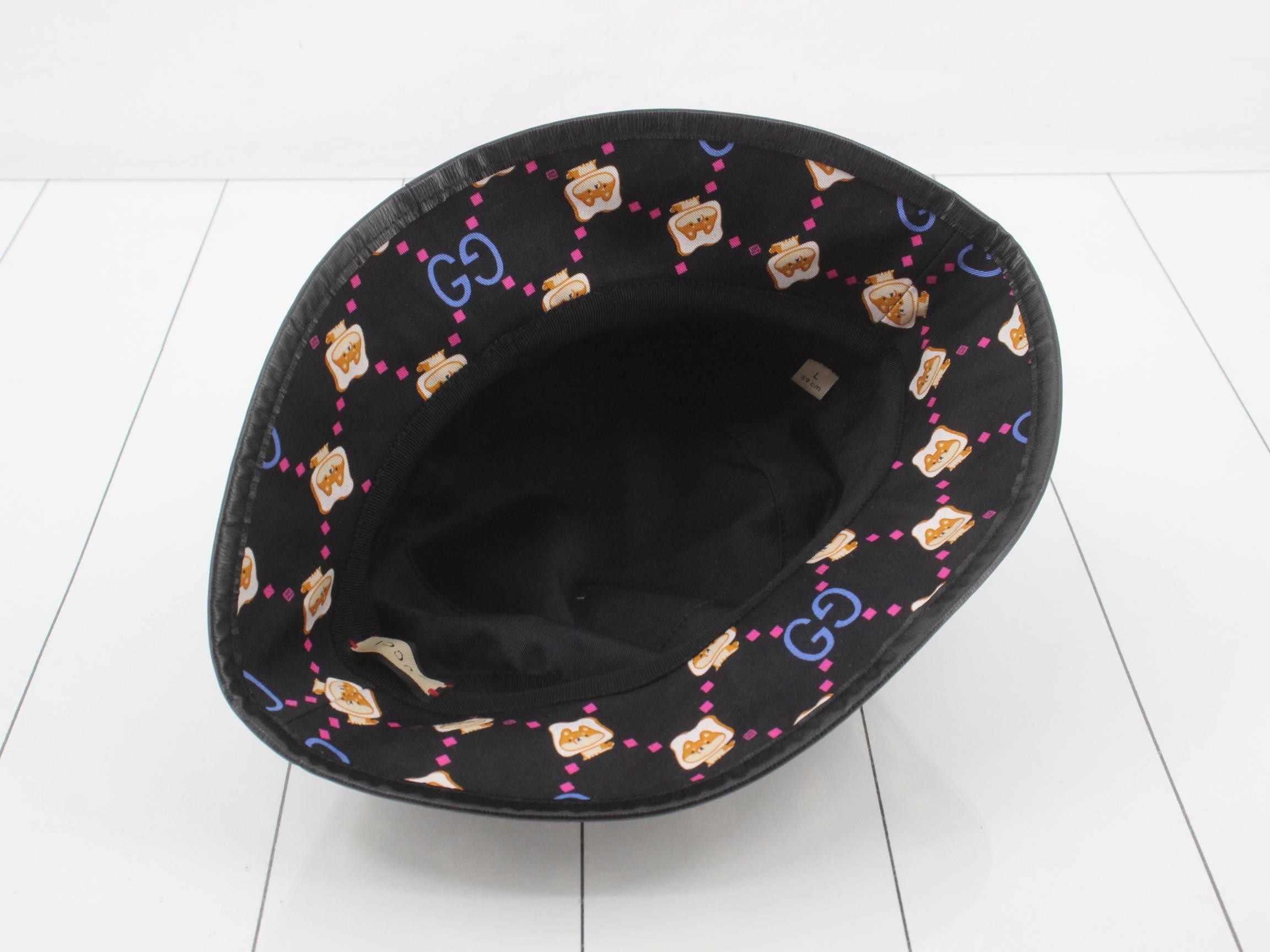 Interlocking Bucket Hat, Black, Dog — view 3