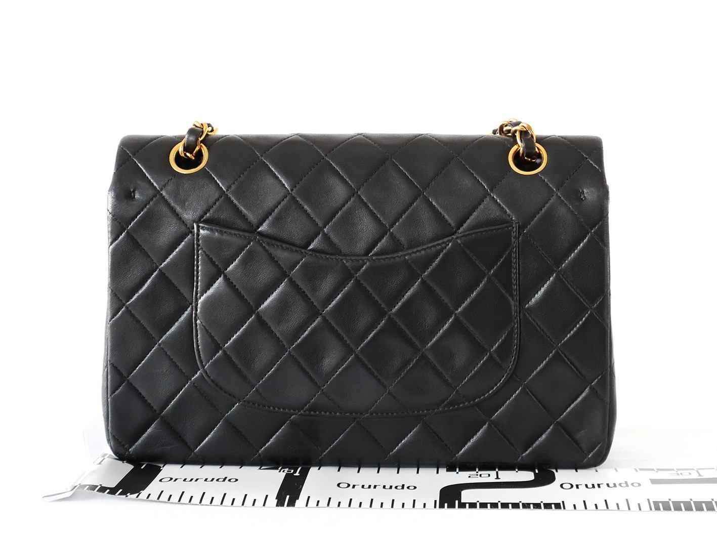 Matelassé 25 Lambskin Double Flap Double Chain Shoulder Bag, Black — view 2