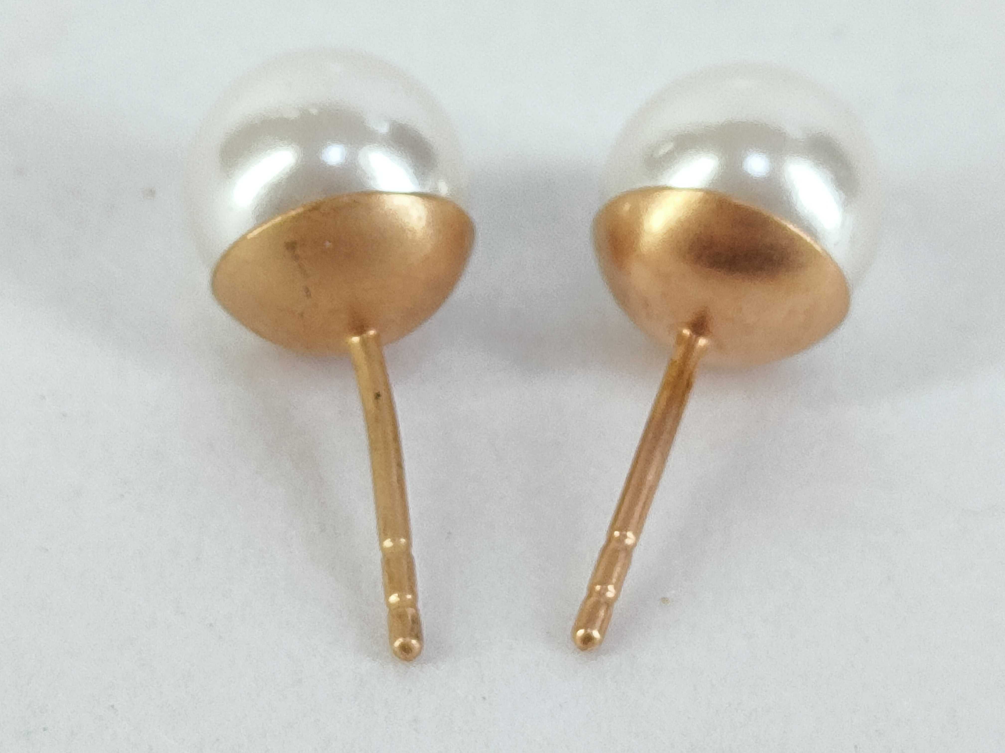 Tribal Flower Pearl Earrings — view 3