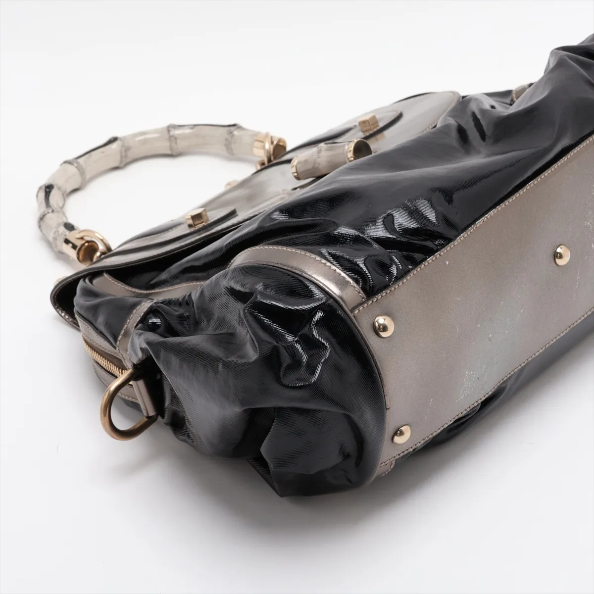 Bamboo 189871 Coated Canvas x Leather Handbag, Black — view 4