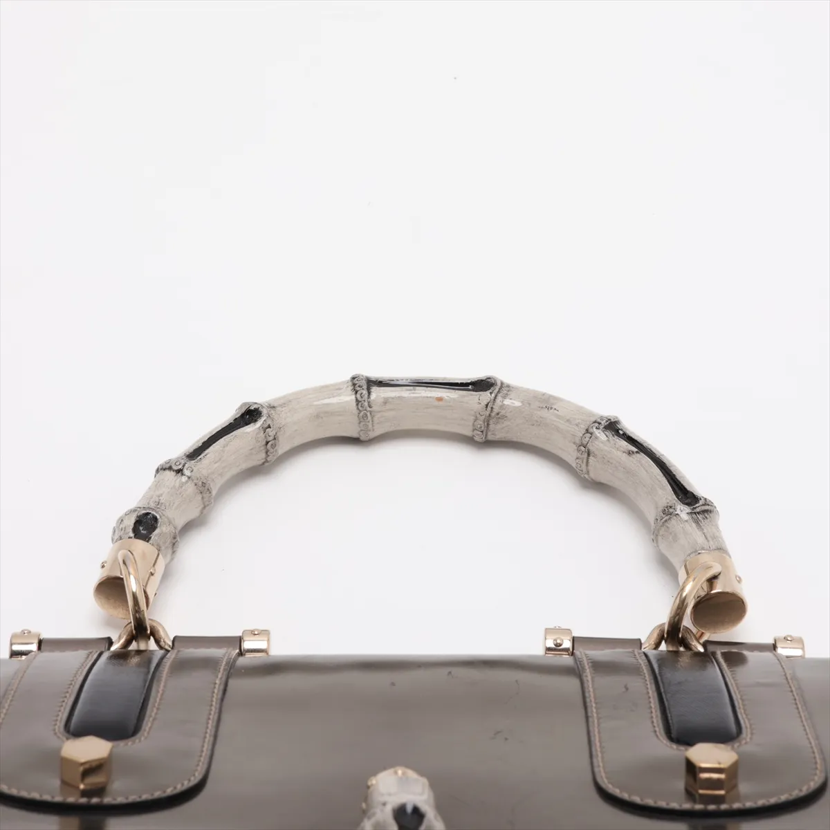 Bamboo 189871 Coated Canvas x Leather Handbag, Black — view 6