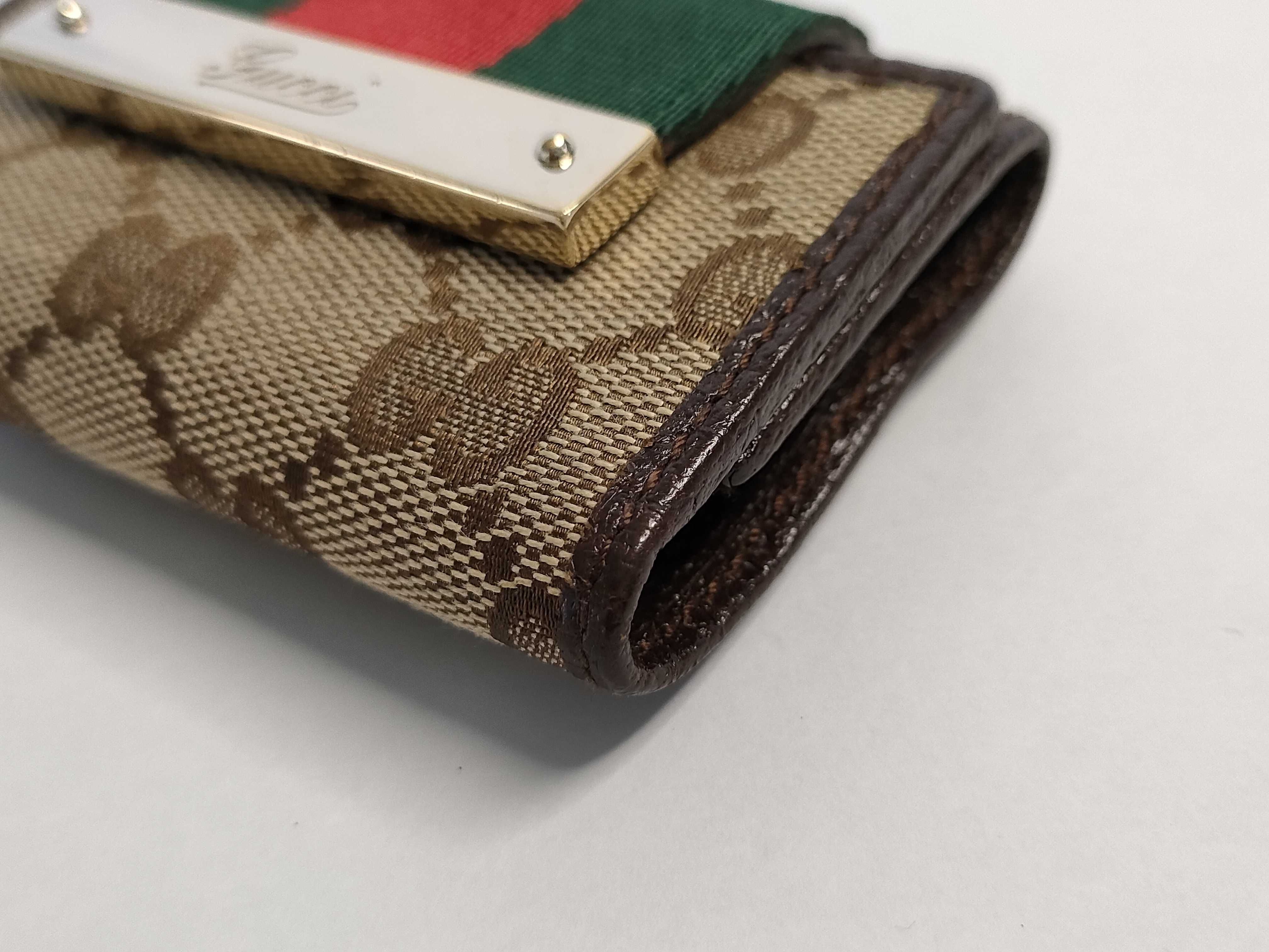 GG Canvas Key Case, Gucci 181673, GG Canvas Sherry Line, Leather, Brown. — view 3