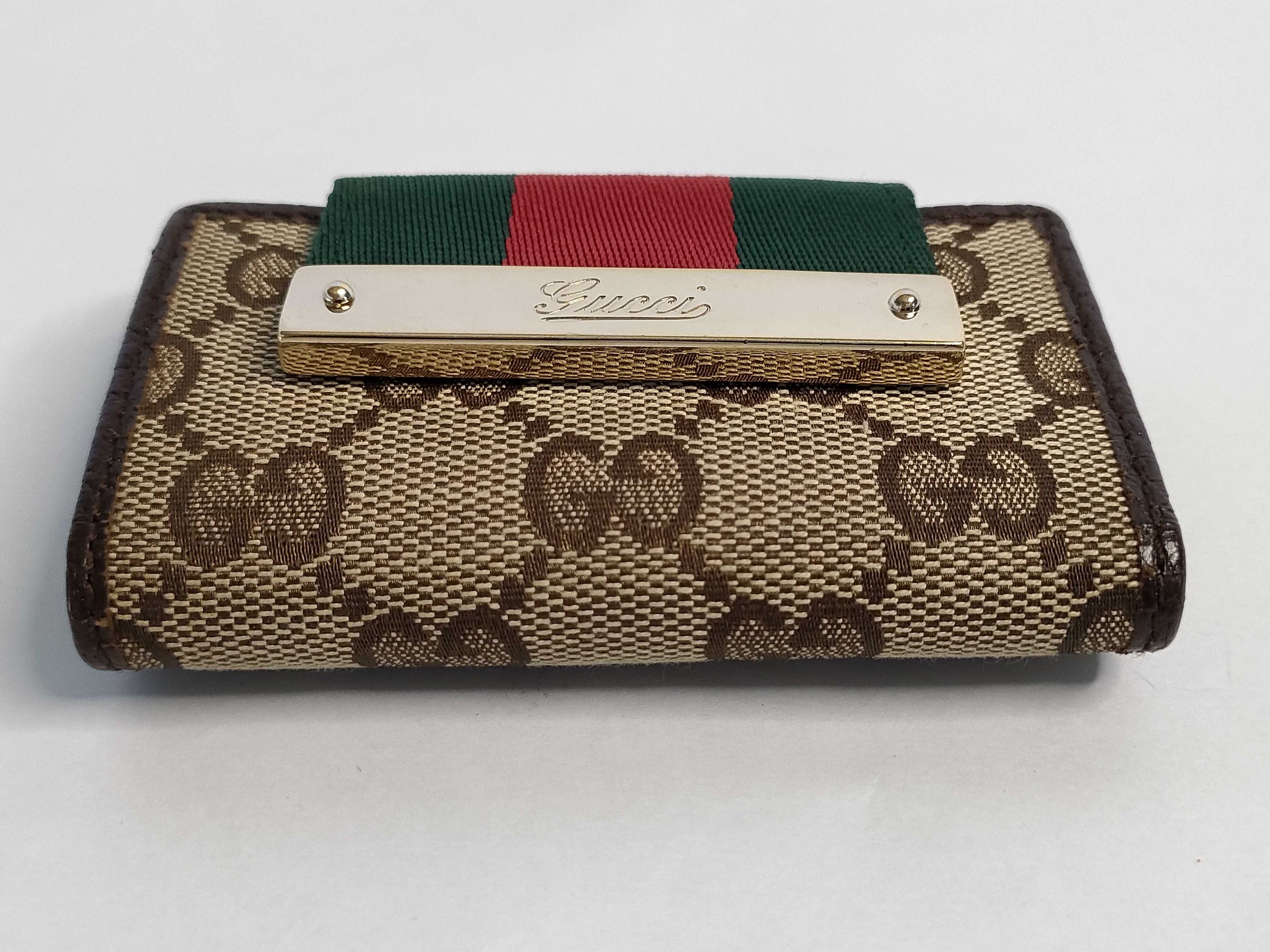 GG Canvas Key Case, Gucci 181673, GG Canvas Sherry Line, Leather, Brown. — view 4