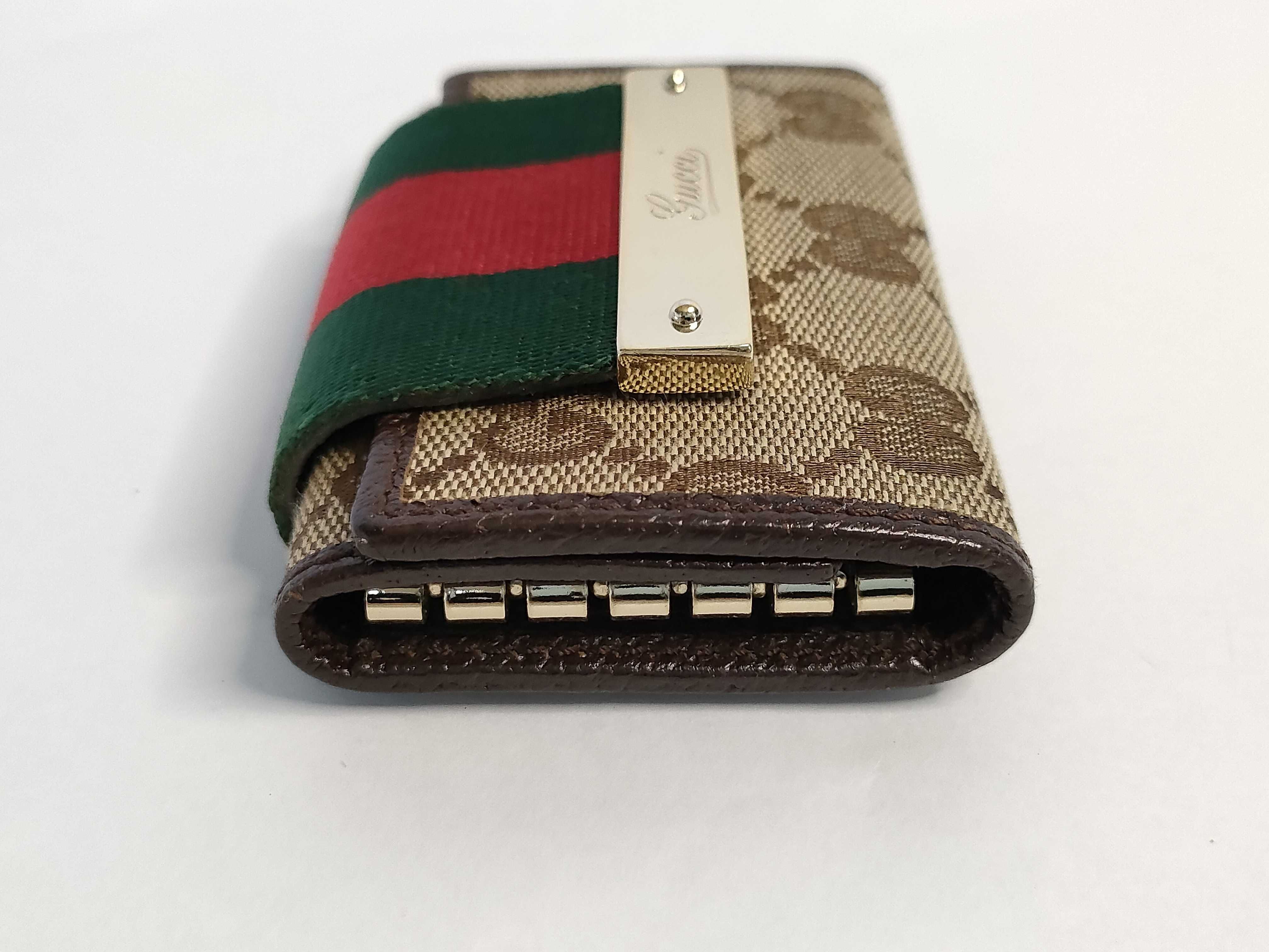 GG Canvas Key Case, Gucci 181673, GG Canvas Sherry Line, Leather, Brown. — view 5