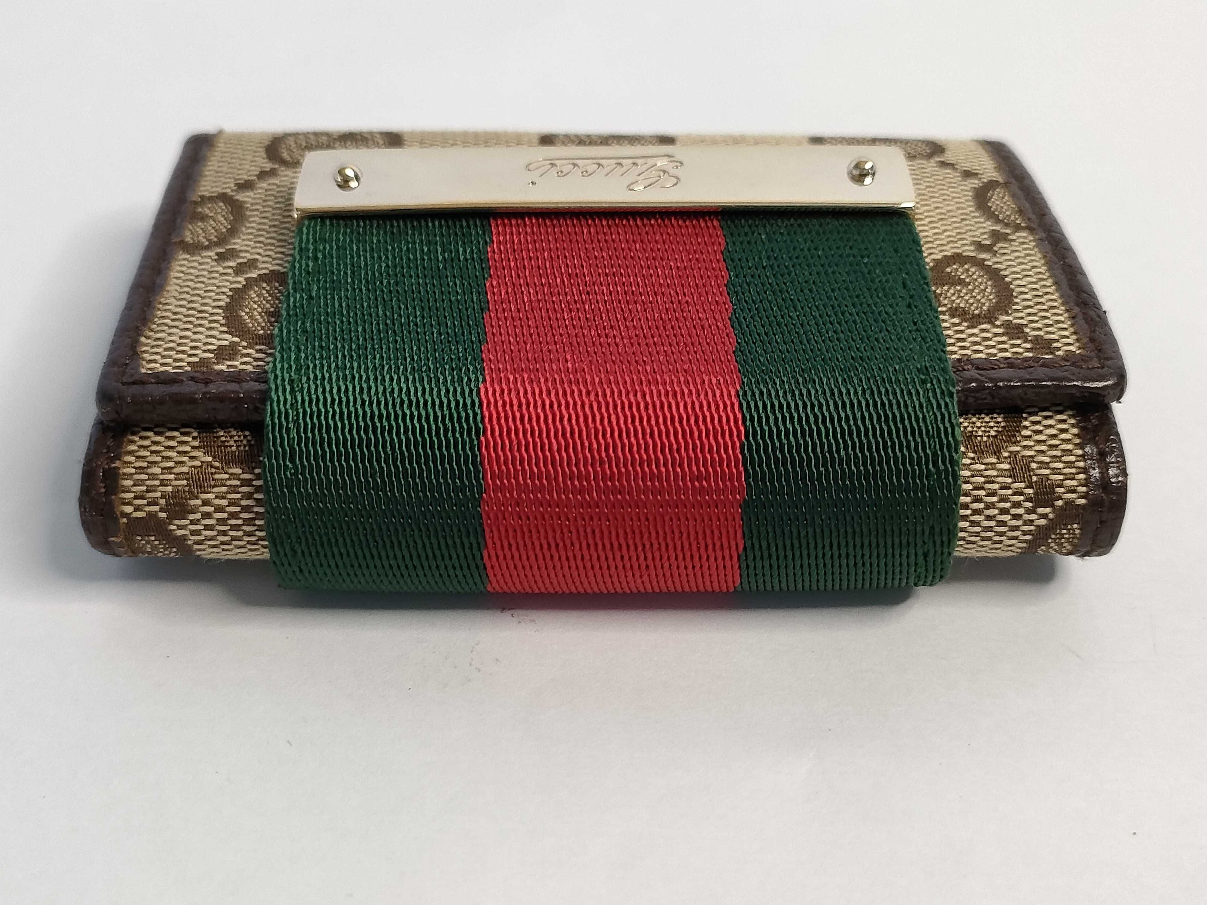 GG Canvas Key Case, Gucci 181673, GG Canvas Sherry Line, Leather, Brown. — view 6